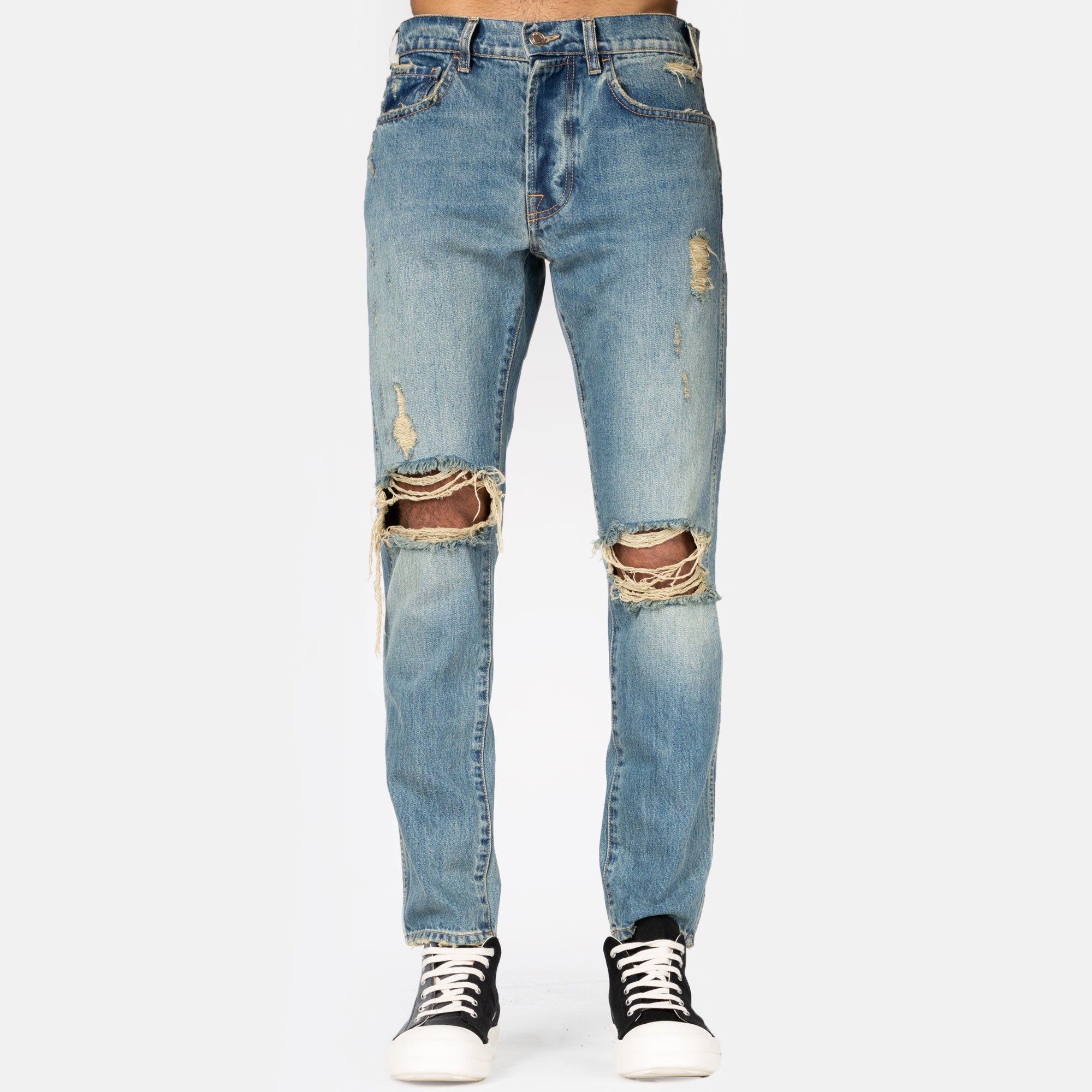 Ih Nom Uh Nit Ripped Denim Jeans Blue - 1
