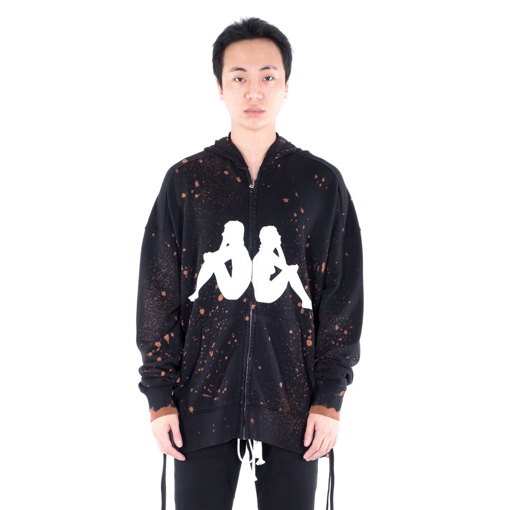 Faith Connexion Kappa Bleach Laced Zip Hoody Black - 1