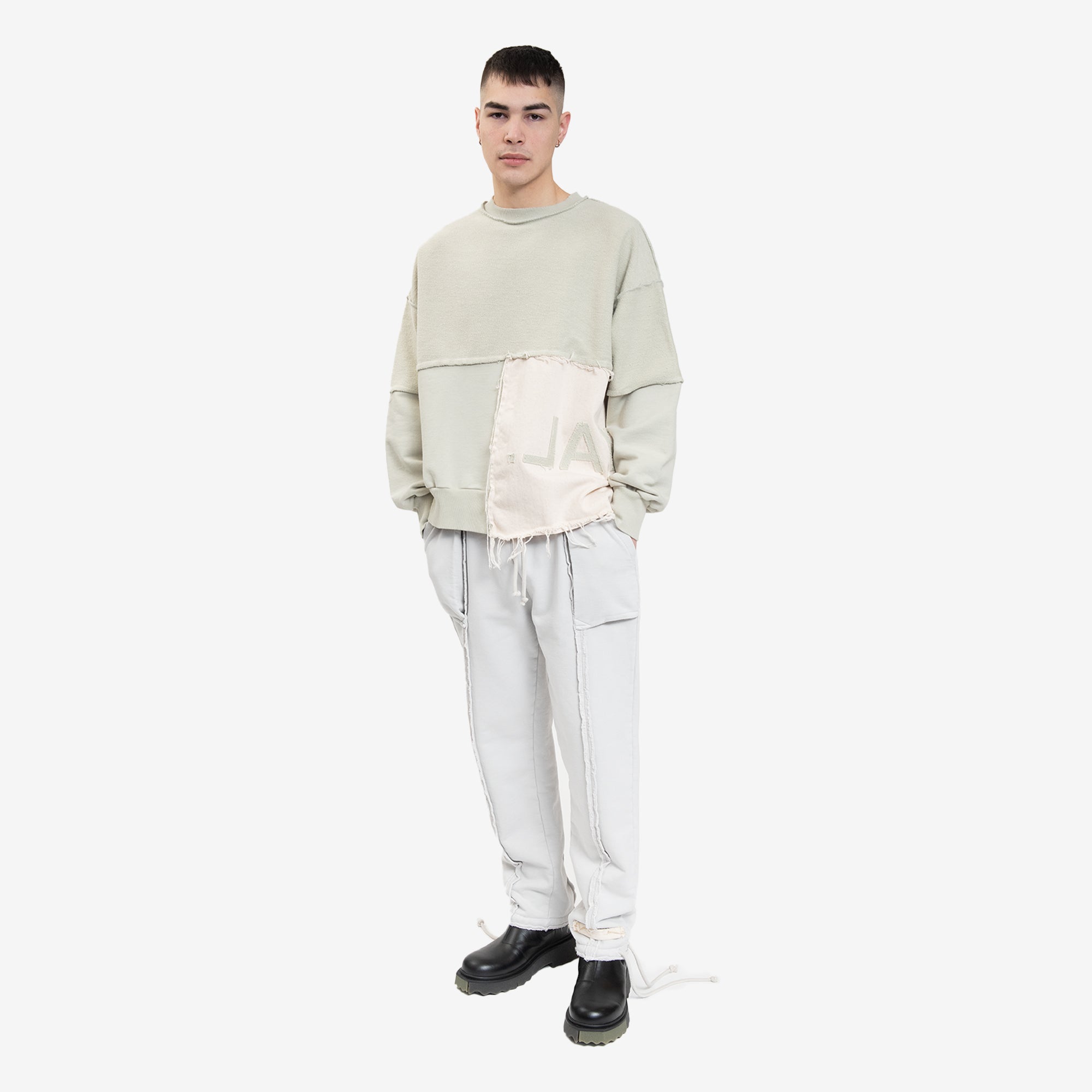 Val Kristopher Raw Badge Joggers Off White - 2