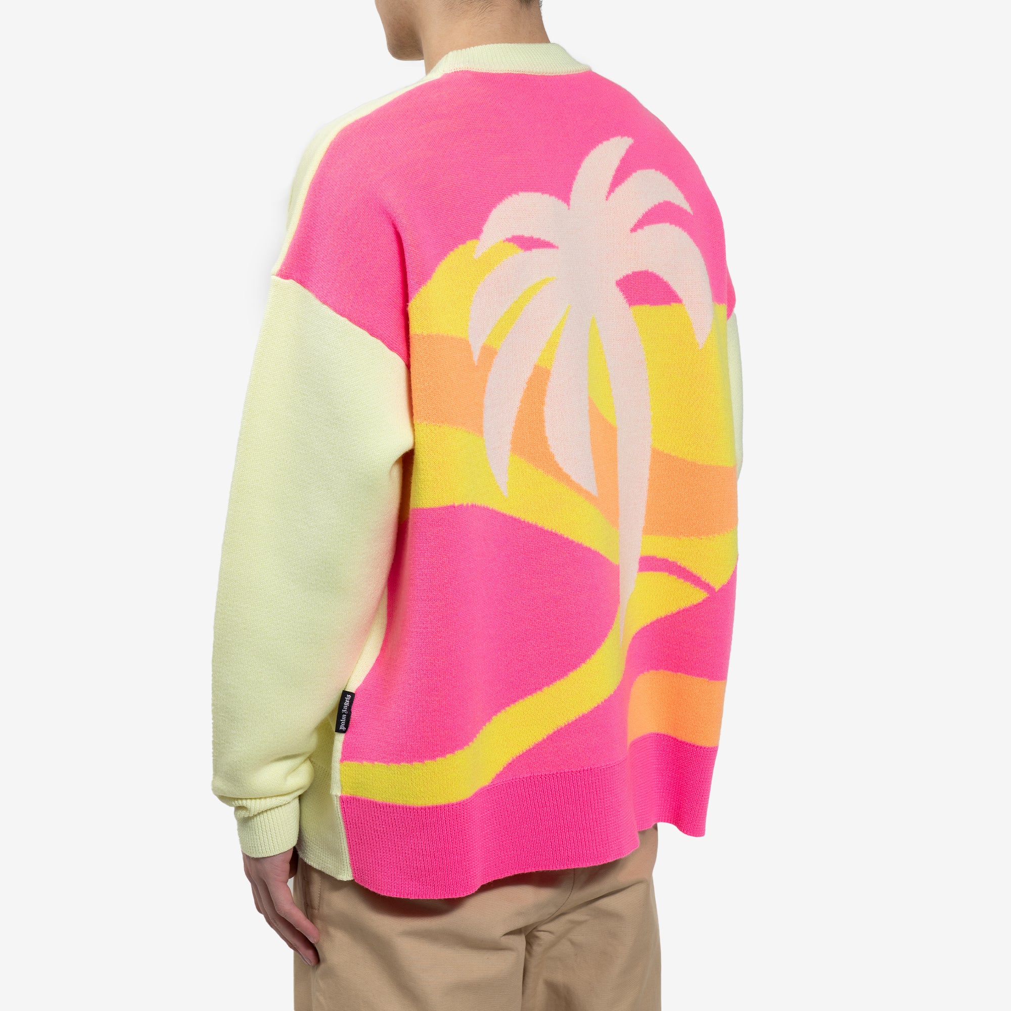 Palm Angels Intarsia Palm Sweater Lime Green - 3