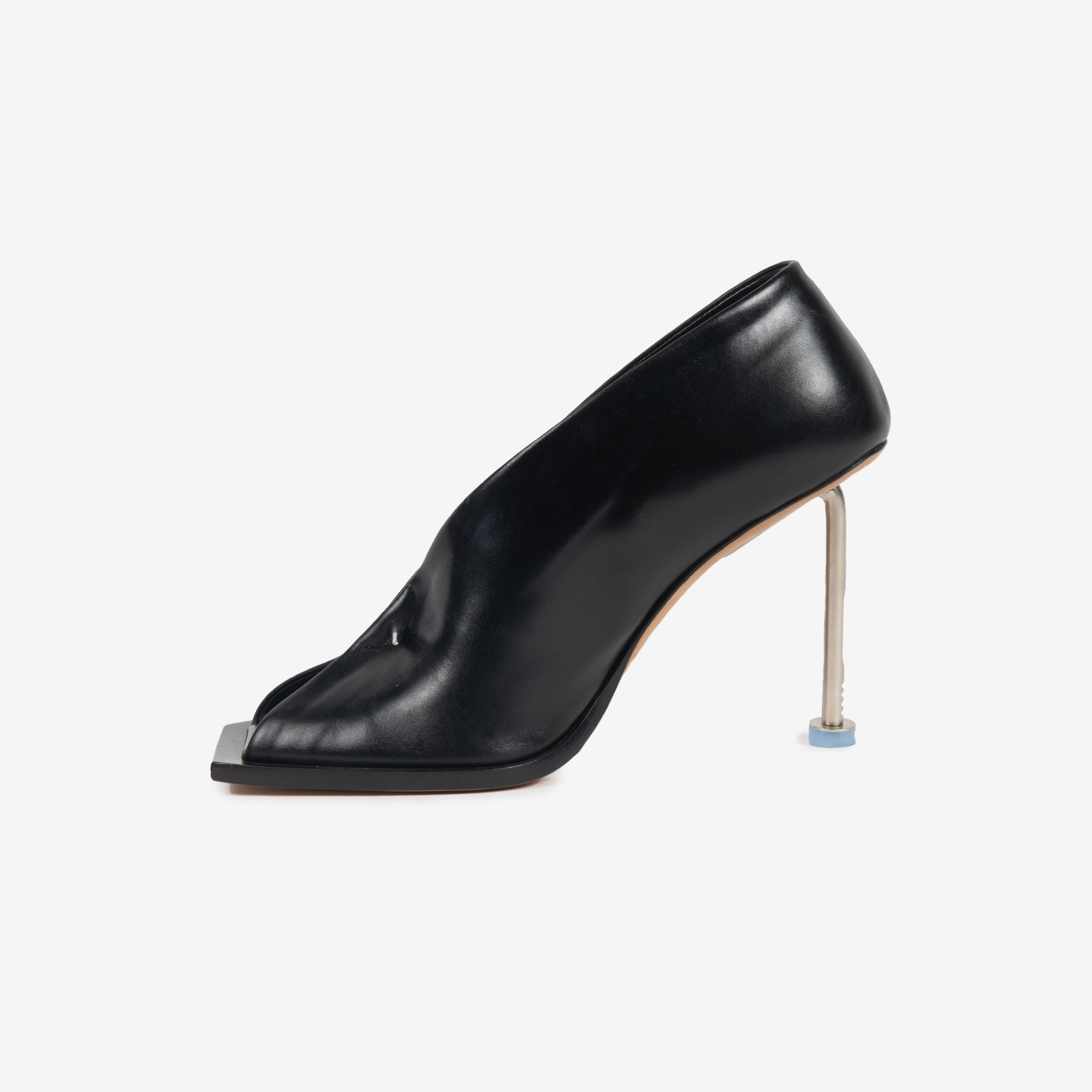 Off - White Womens Nail Peep Toe Heels BLACK - 4
