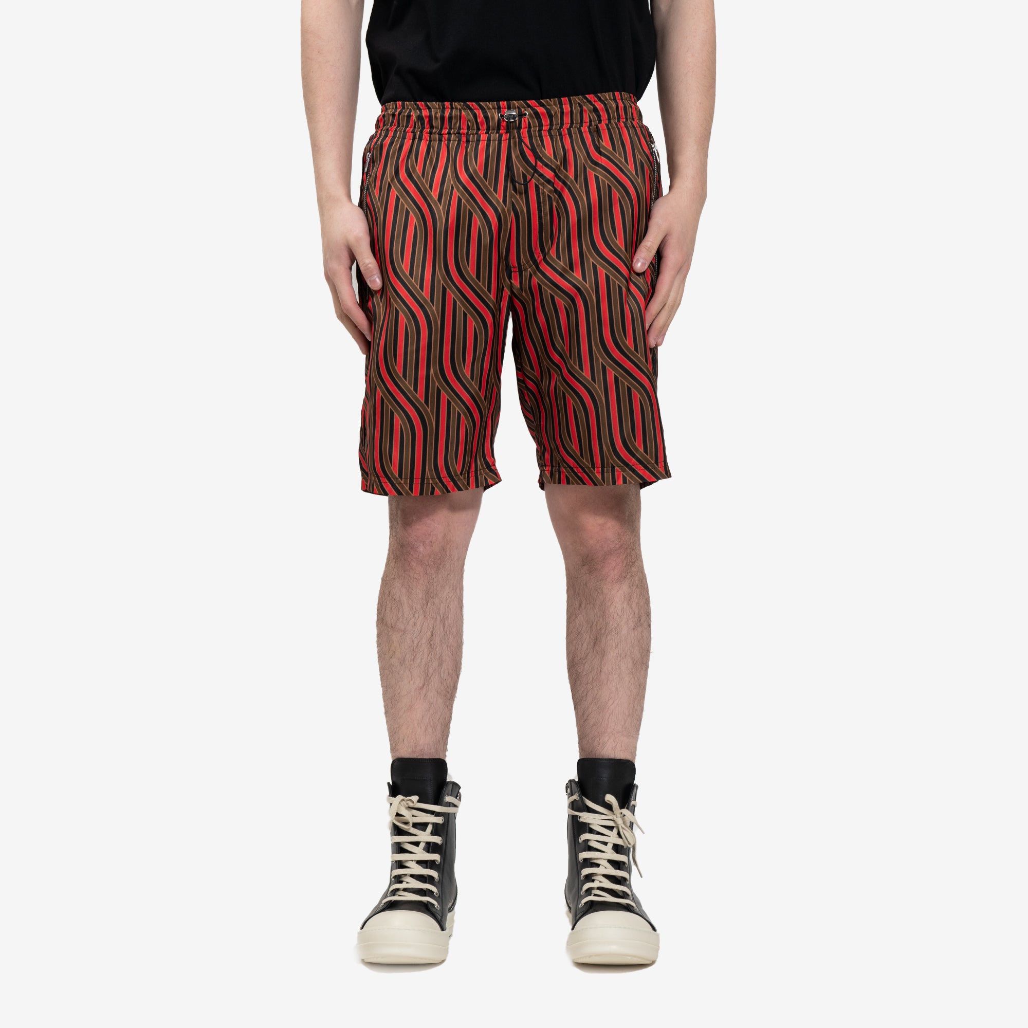 Ahluwalia Braid Print Shorts Red - 1