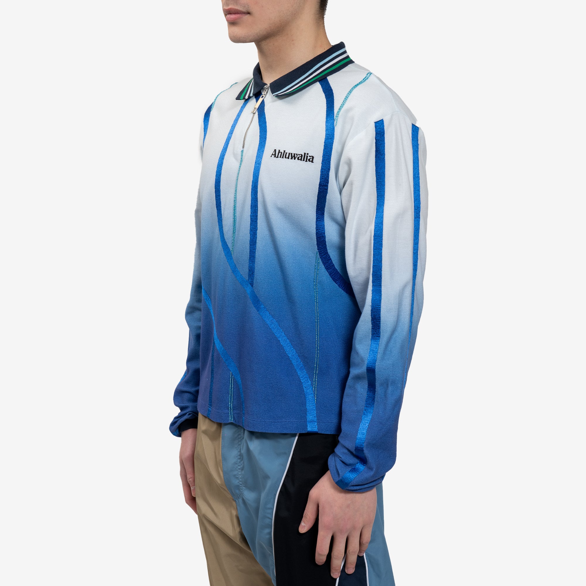 Ahluwalia Expression LS Polo Shirt Blue - 3