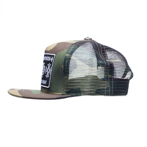 Chrome Hearts CH Patch Camo Trucker Cap at Feuille Luxury - 2