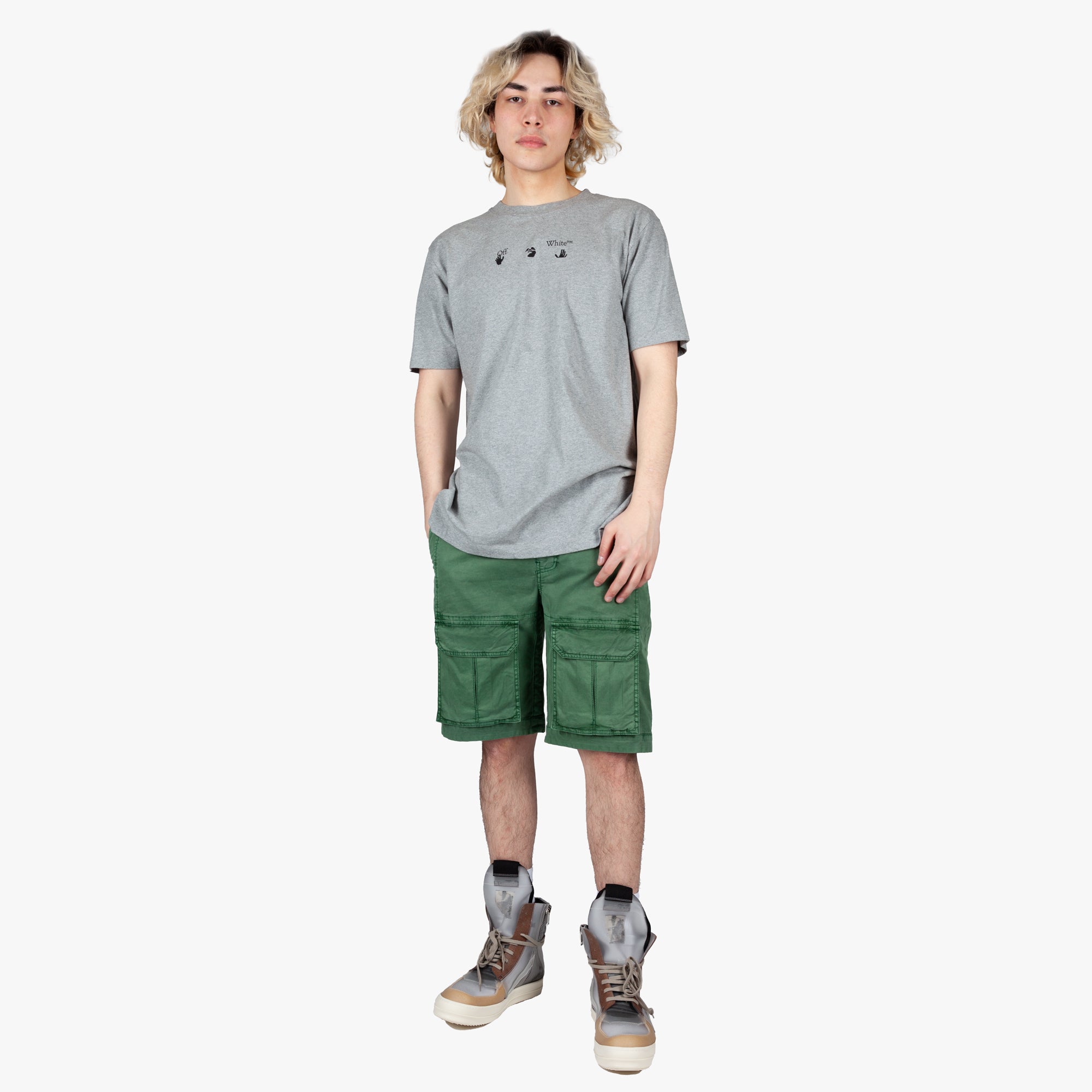 Juun.J Front Cargo Shorts Khaki - 2