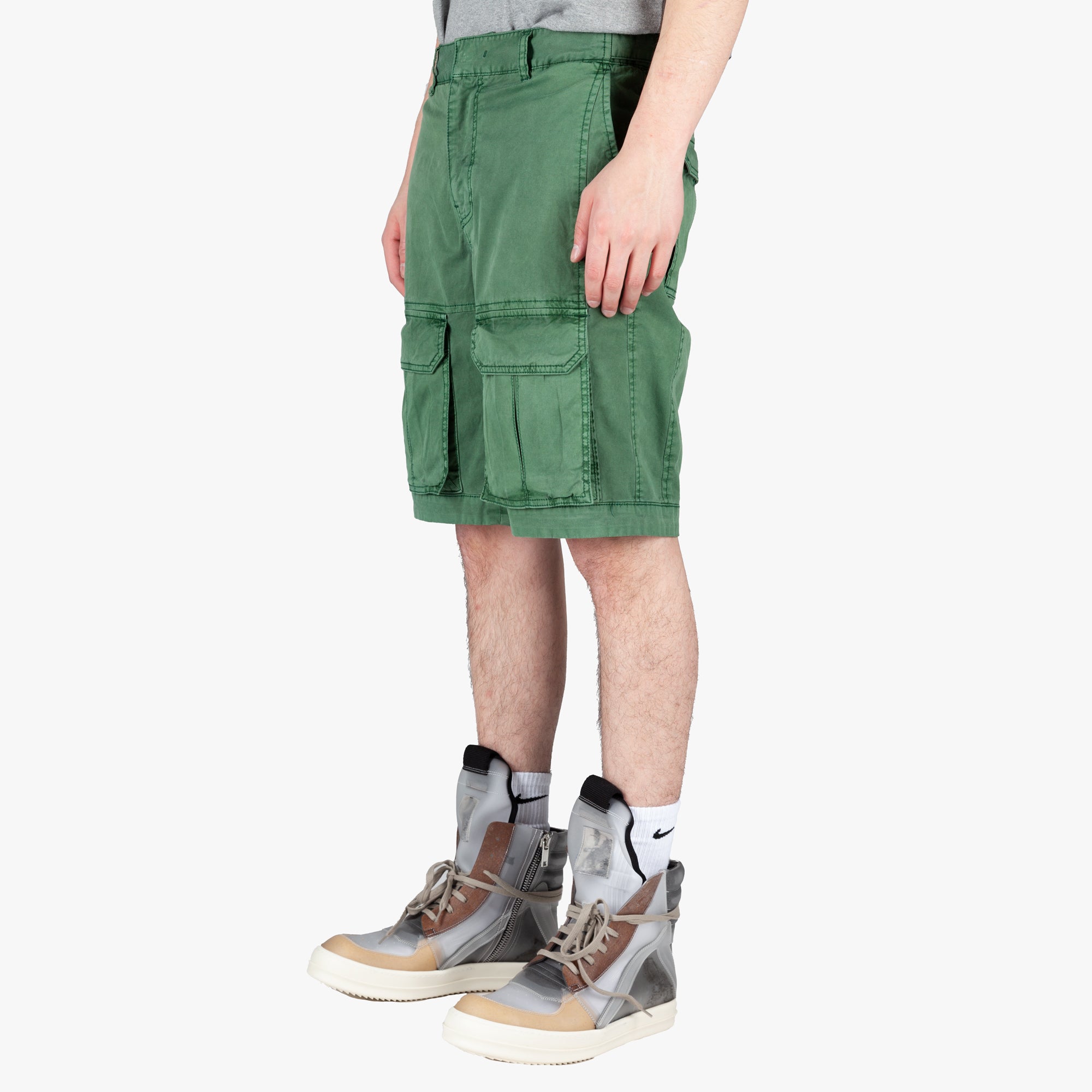Juun.J Front Cargo Shorts Khaki - 3