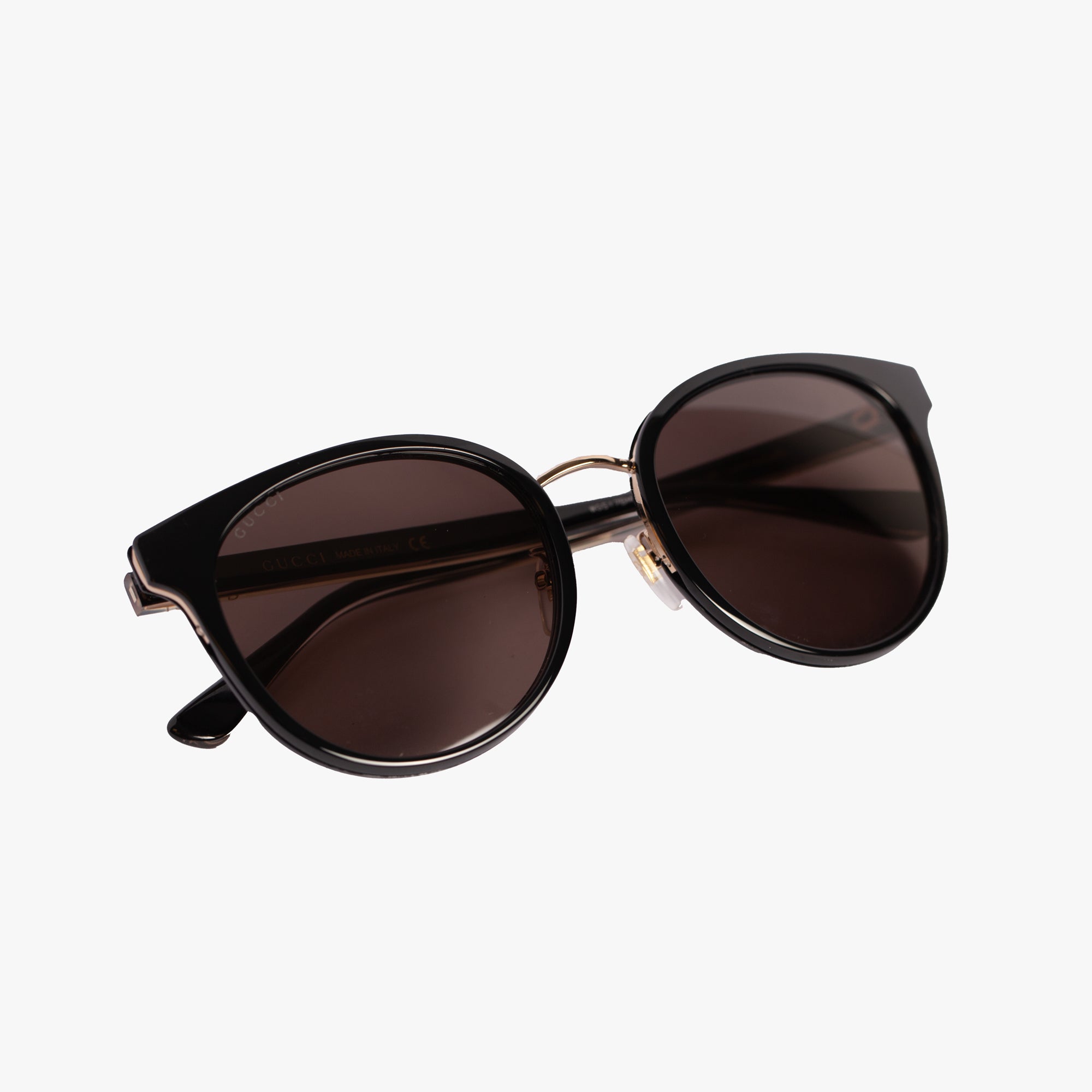 Gucci Eyewear Womens Black Round Acetate Sunglasses Black - 2