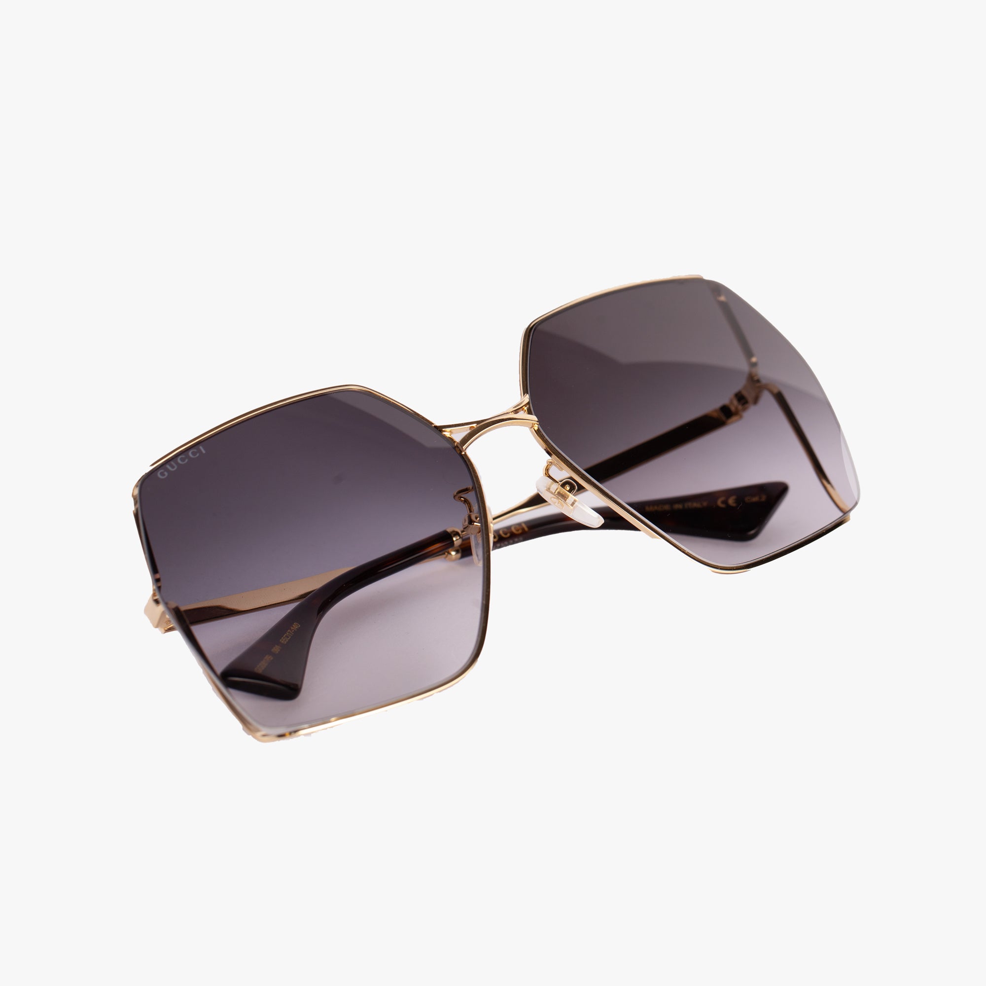 Photo of Gucci Eyewear Womens Gold Square Metal Sunglasses - 2