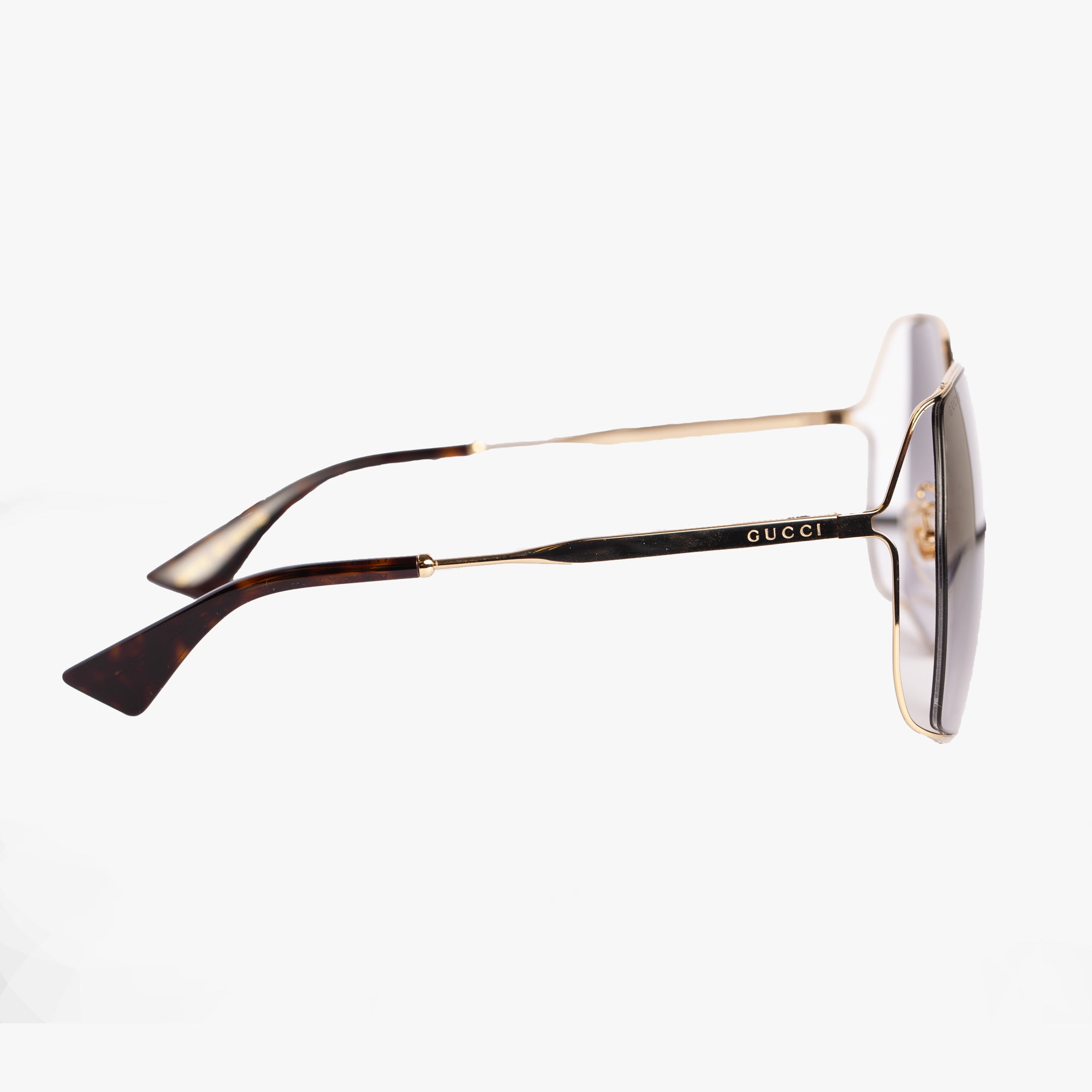 Gucci Eyewear Womens Gold Square Metal Sunglasses Gold - 3