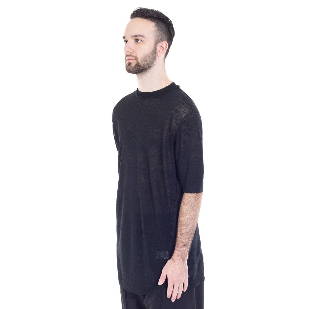Damir Doma Kyle Sheer Linen T-Shirt Black - 2