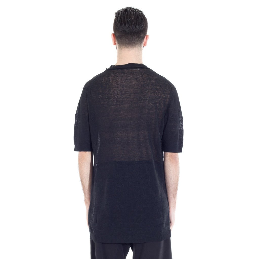 Damir Doma Kyle Sheer Linen T-Shirt Black - 3