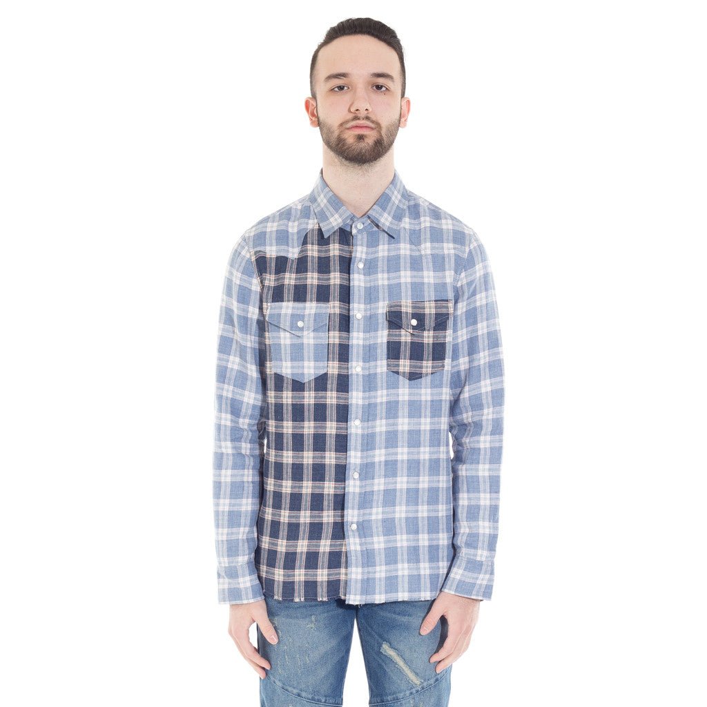 Roar Guns Tape Linen Shirt Blue - 1