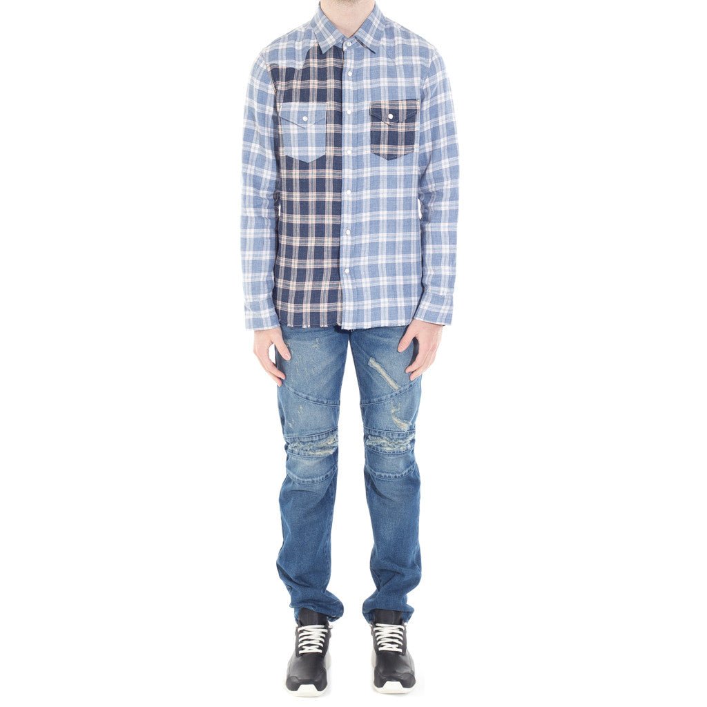 Roar Guns Tape Linen Shirt Blue - 7