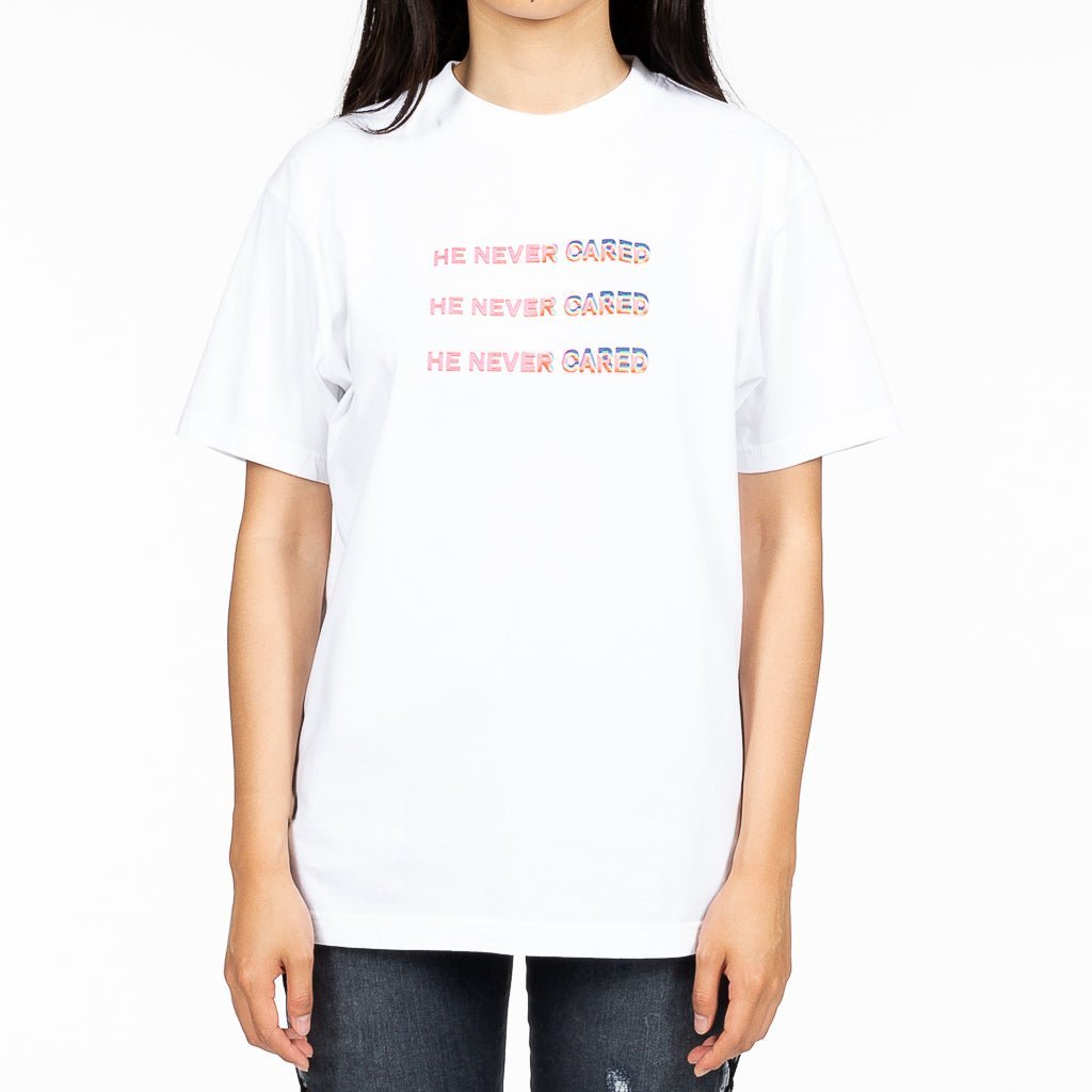 Marcelo Burlon Womens He Never Cared T-Shirt White - 1