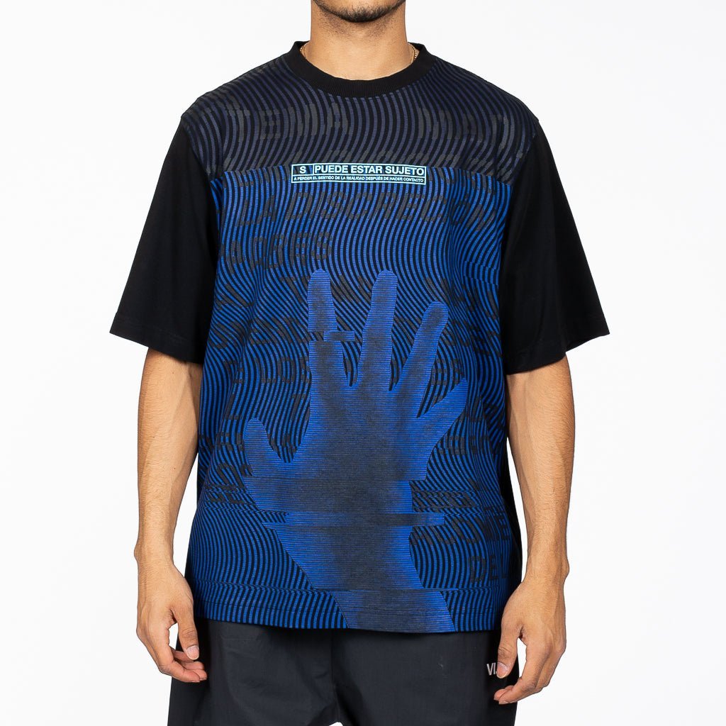 Marcelo Burlon Blue Hand Oversize T-Shirt Black - 1