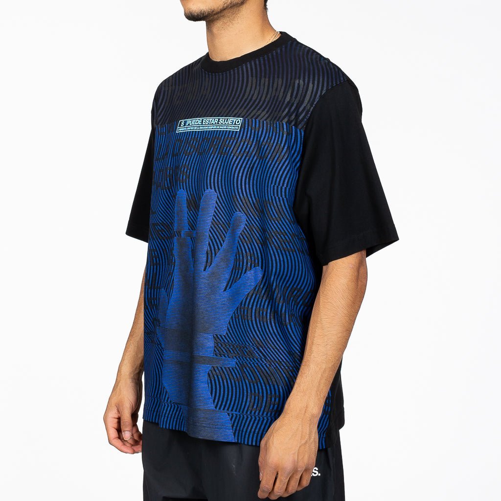 Marcelo Burlon Blue Hand Oversize T-Shirt Black - 2