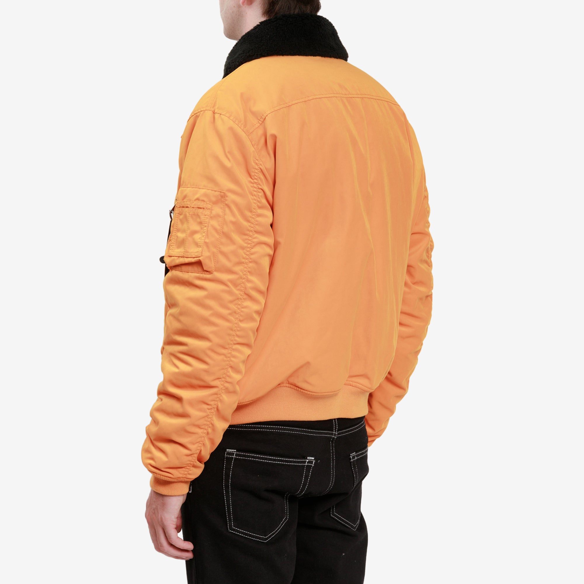 Moschino Technical Twill Aviator Jacket Orange - 4