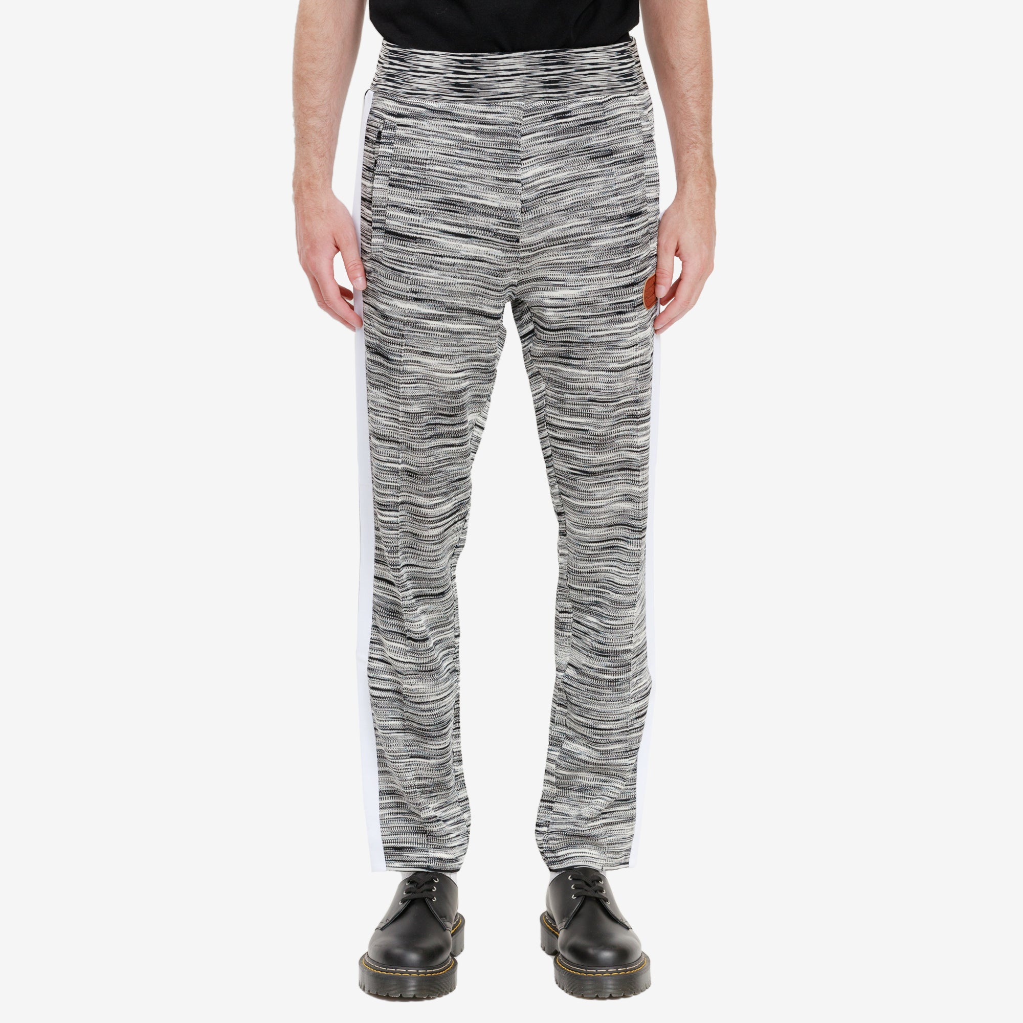 Palm Angels Missoni Knitted Track Pants Melange Grey - 1