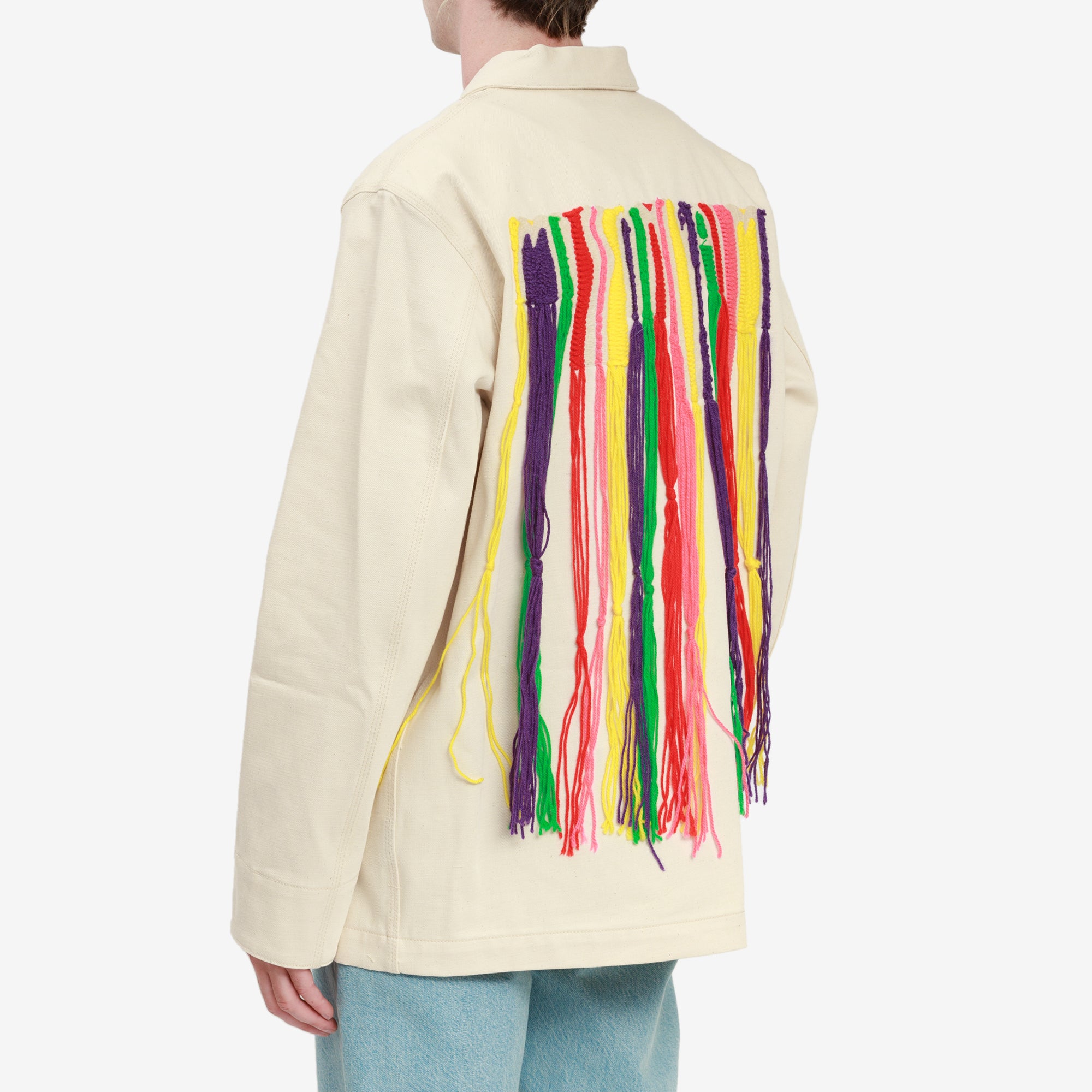 Palm Angels Missoni Melted Logo Denim Jacket Off White - 4
