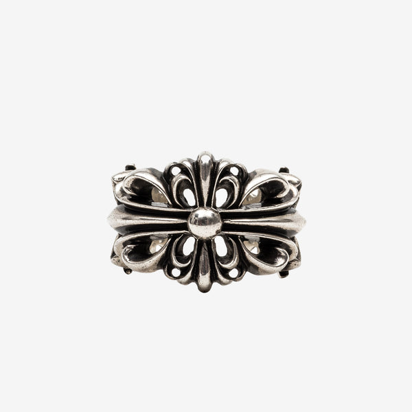 Double Floral Cross Ring