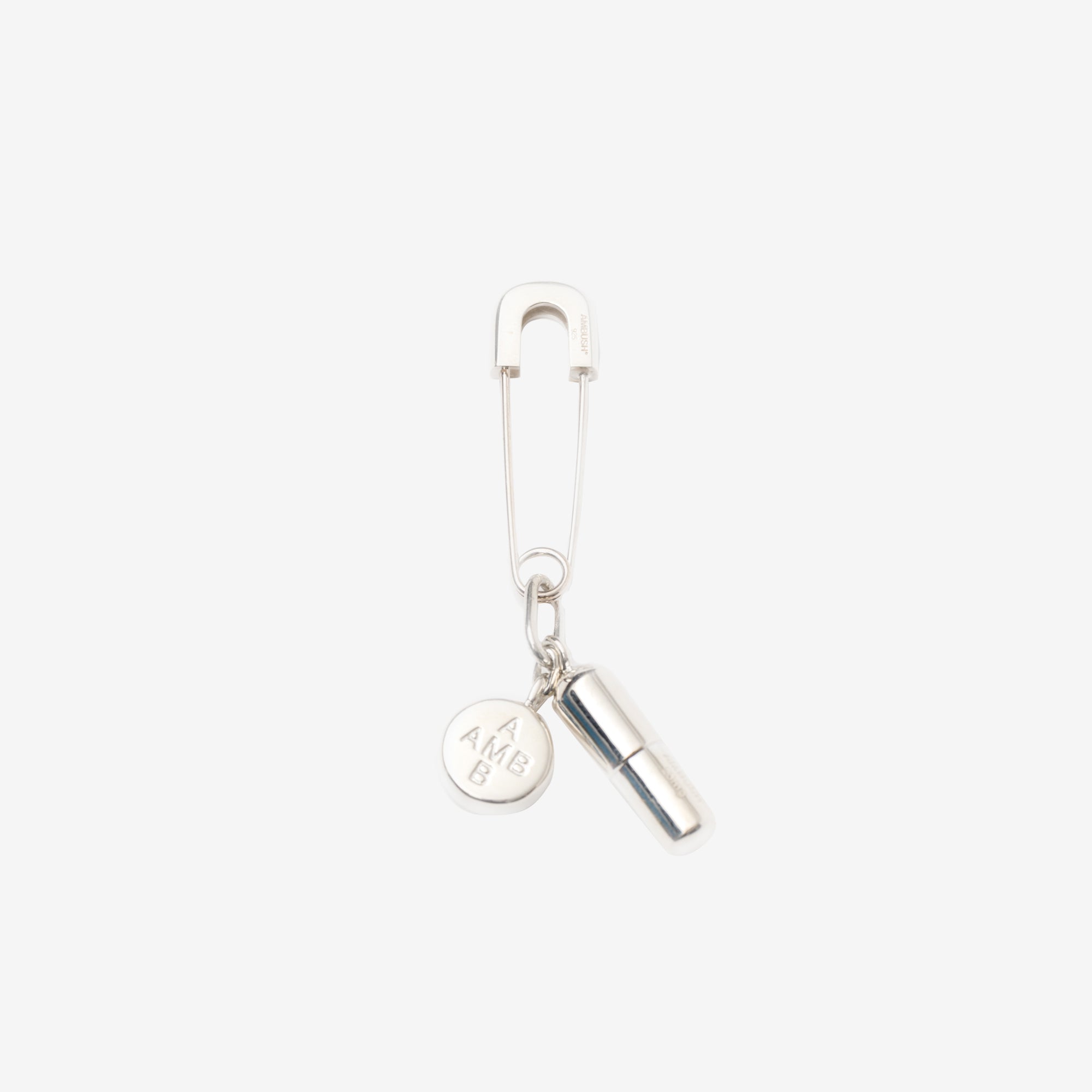 Ambush Safety Pin Pill Charm Silver - 1