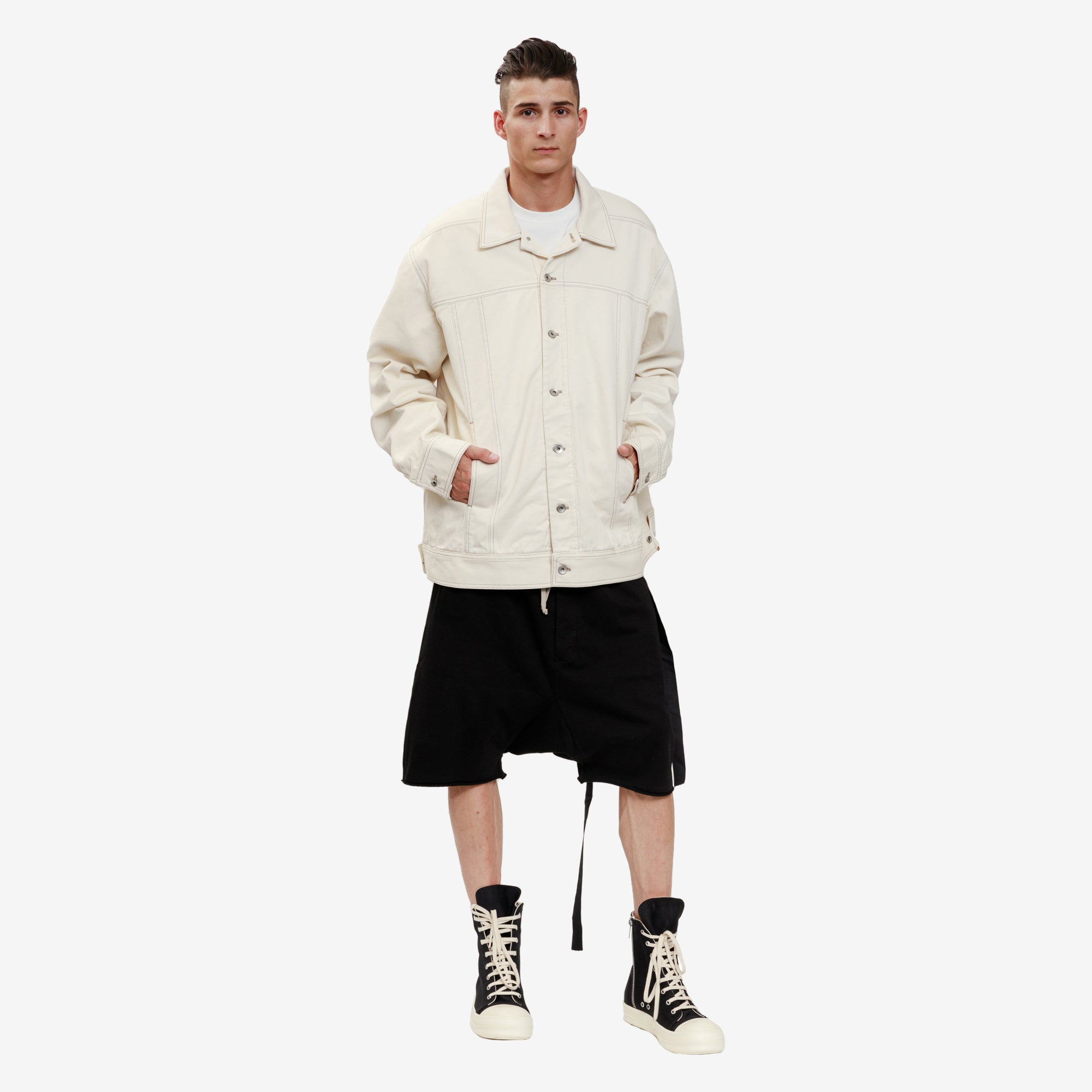 Rick Owens DRKSHDW Gethsemane Jumbo Worker Jacket Natural - 2