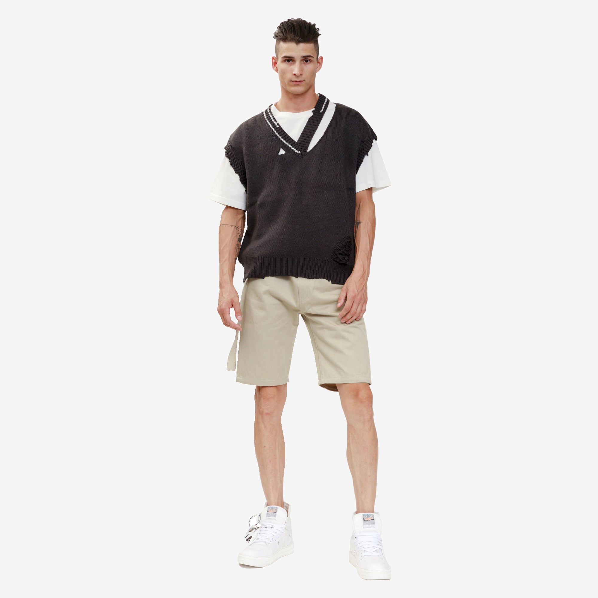 Off - White Belt Slim Low Crotch Shorts Abbey Stone - 2