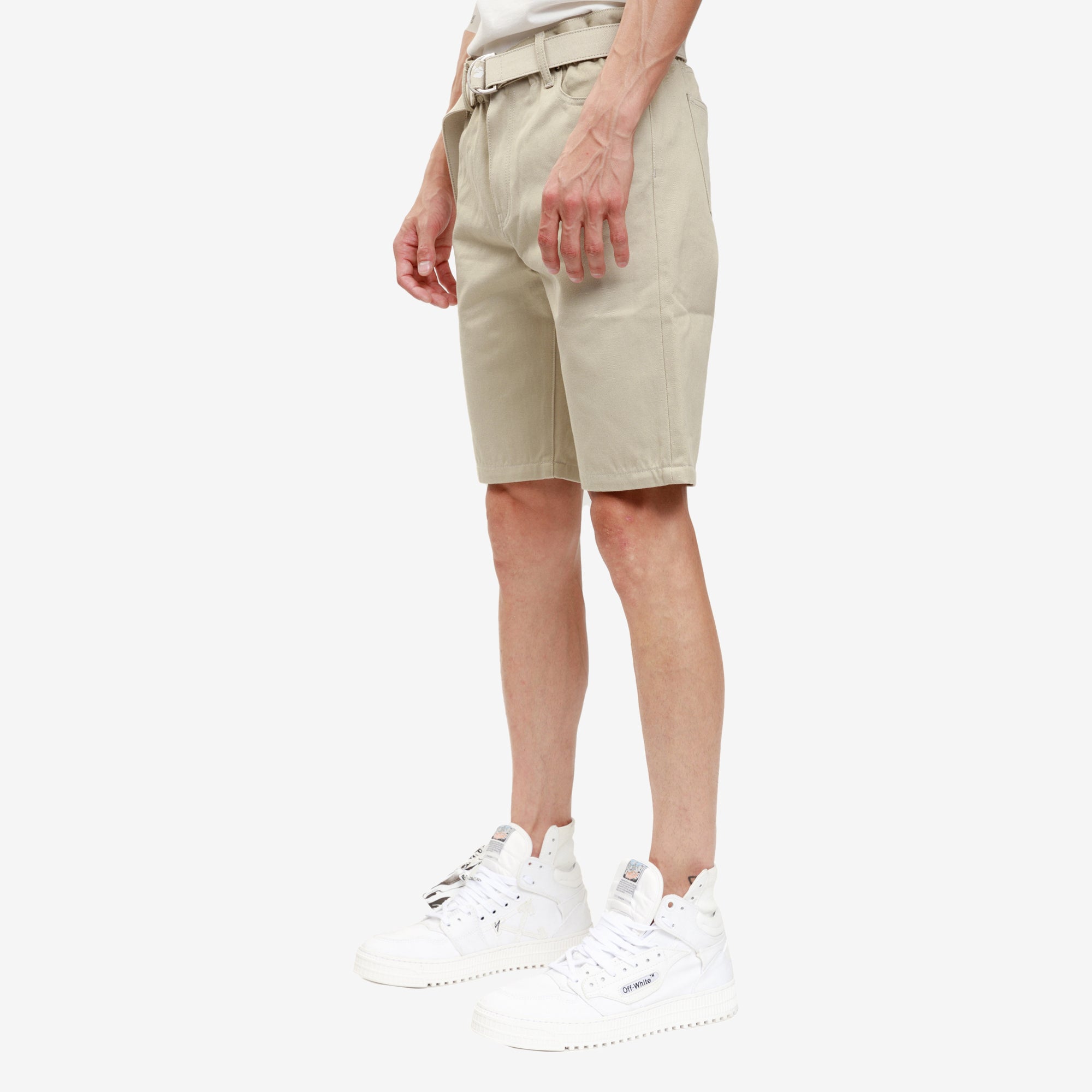 Off - White Belt Slim Low Crotch Shorts Abbey Stone - 3
