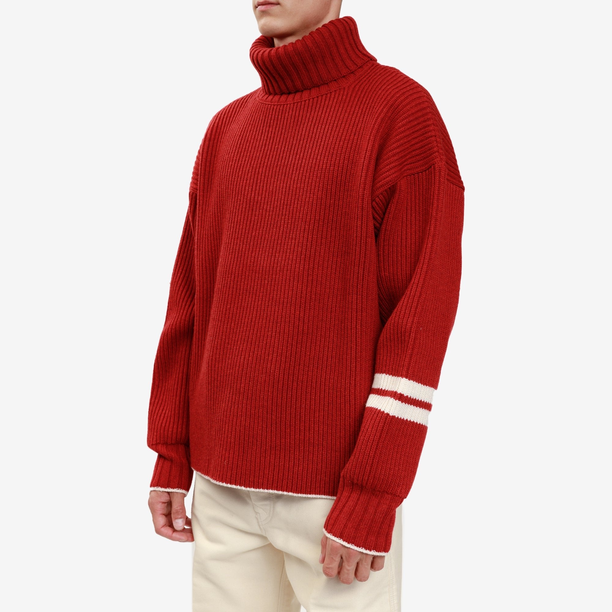 Uniforme Roll Neck Wool Cashmere Sweater Ivy Red - 3