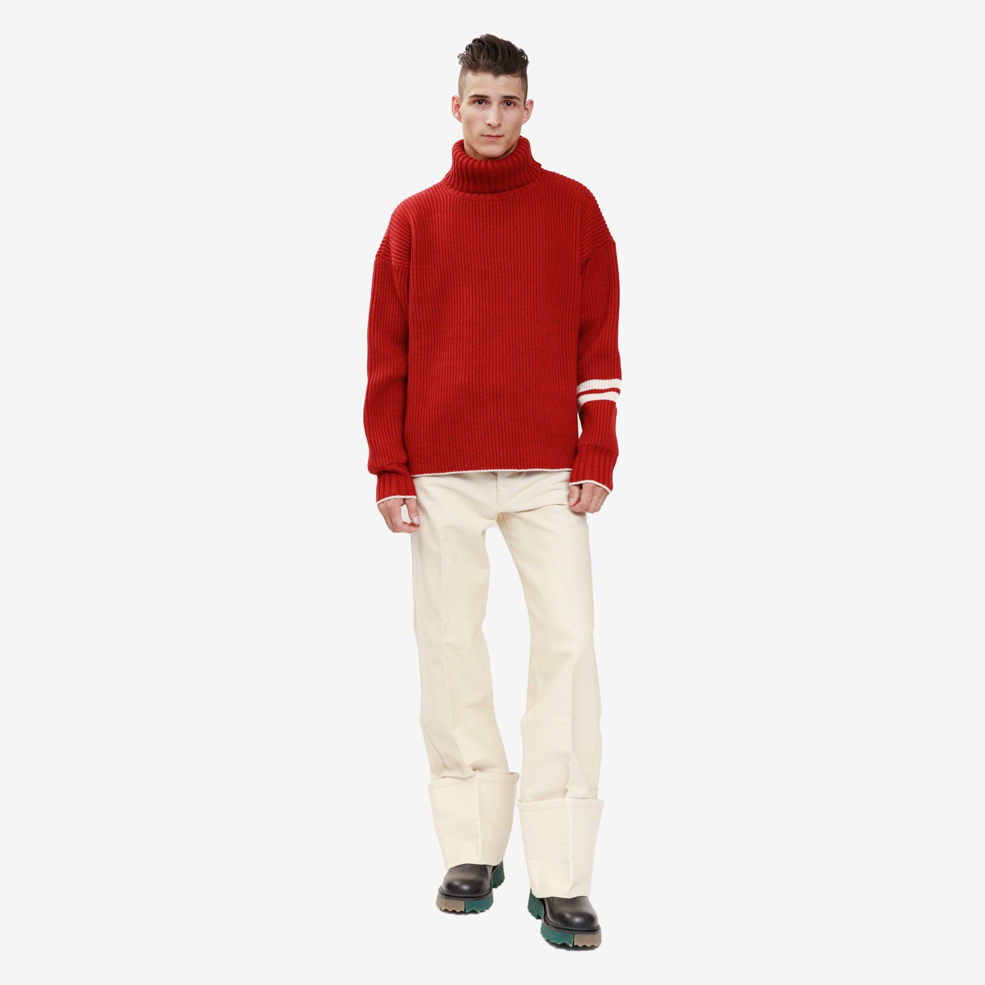 Uniforme Roll Neck Wool Cashmere Sweater Ivy Red - 2