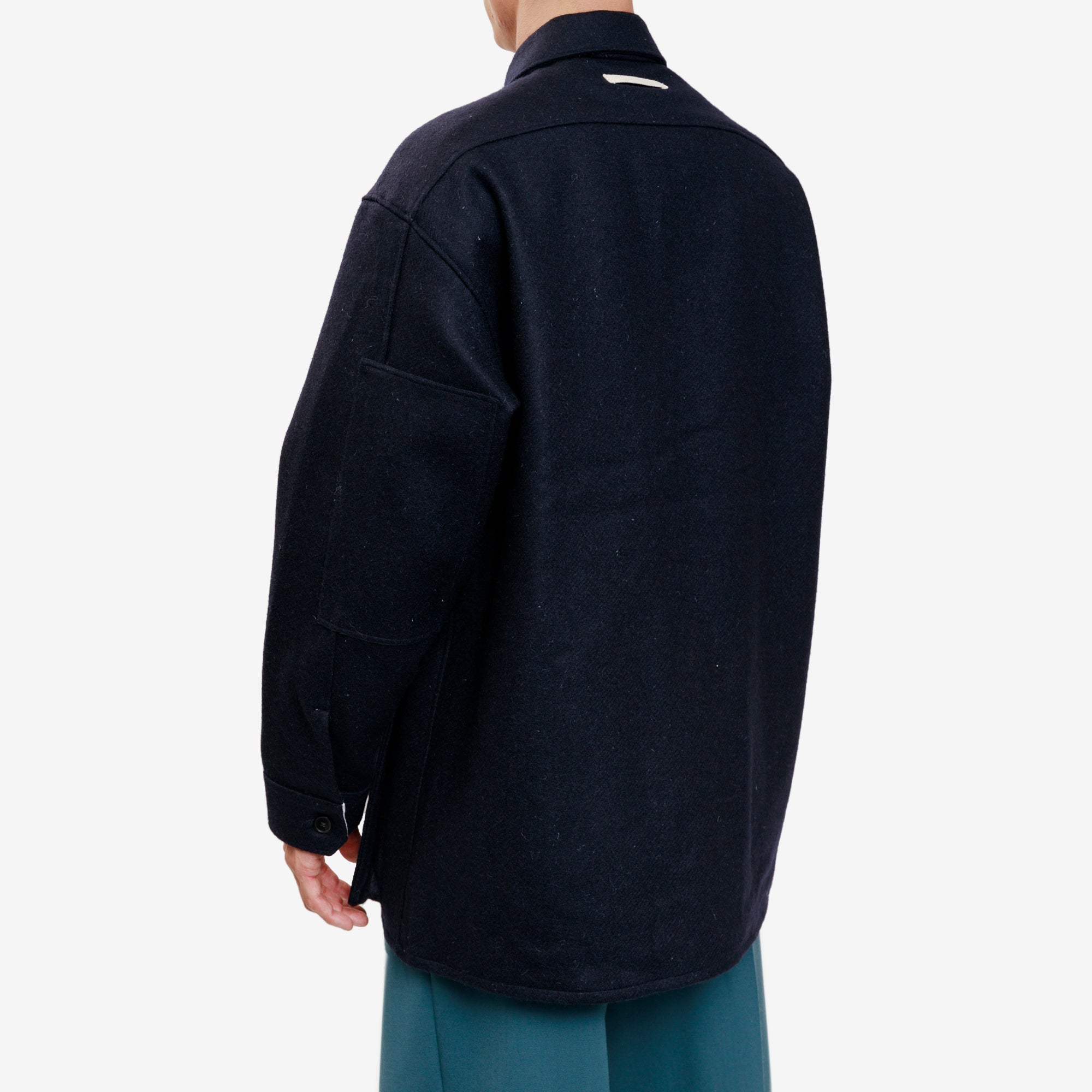 Uniforme Patched Wool Overshirt Navy - 4