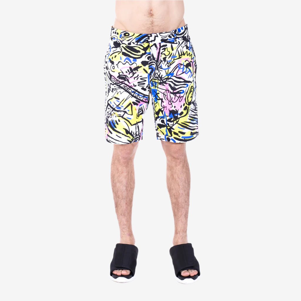 Moschino Multi Color Graffiti Shorts White - 1