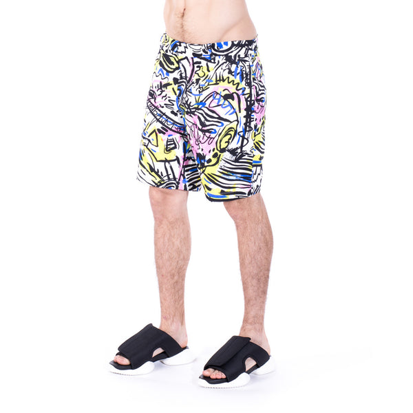 Moschino Multi Color Graffiti Shorts at Feuille Luxury - 2
