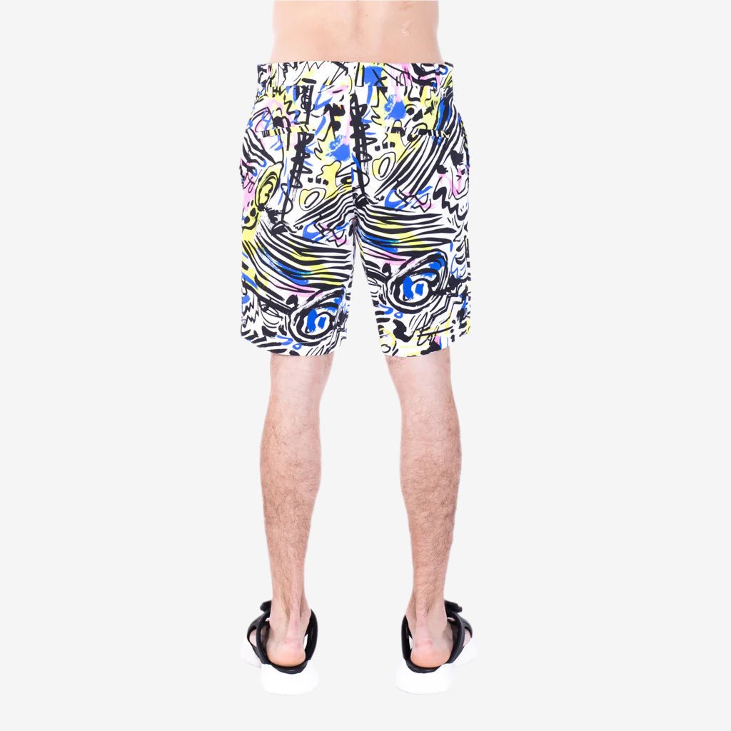 Moschino Multi Color Graffiti Shorts White - 4