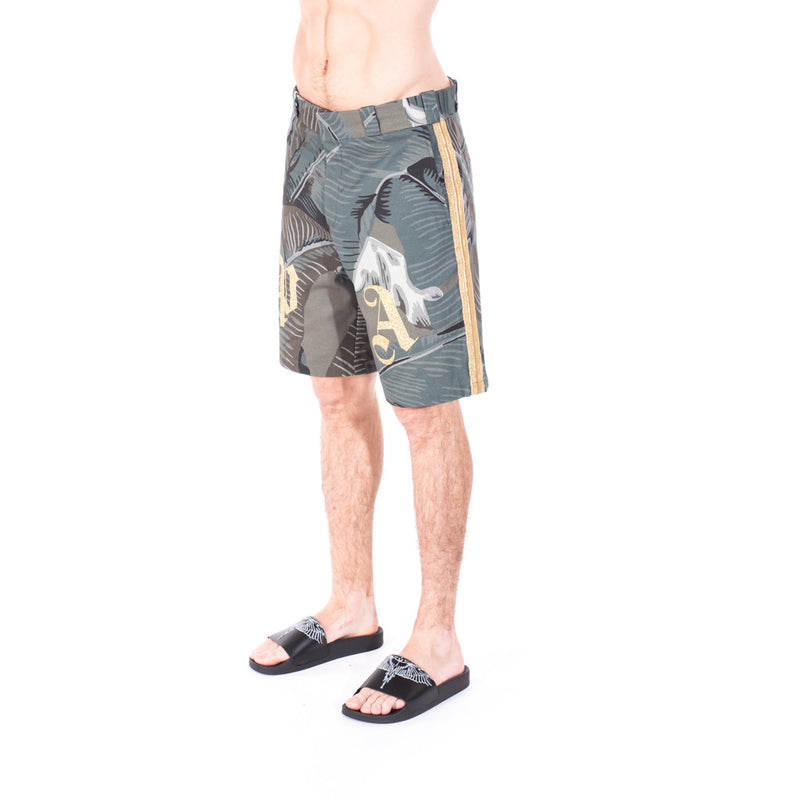 Palm Angels All Over Banana Leaf Shorts at Feuille Luxury - 3