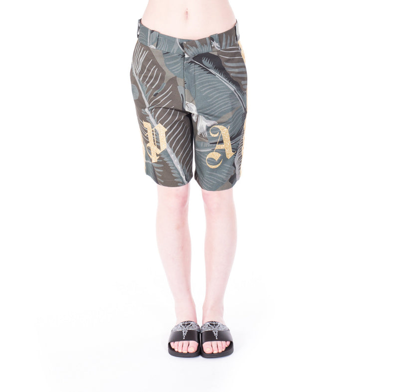 Palm Angels All Over Banana Leaf Shorts at Feuille Luxury - 2
