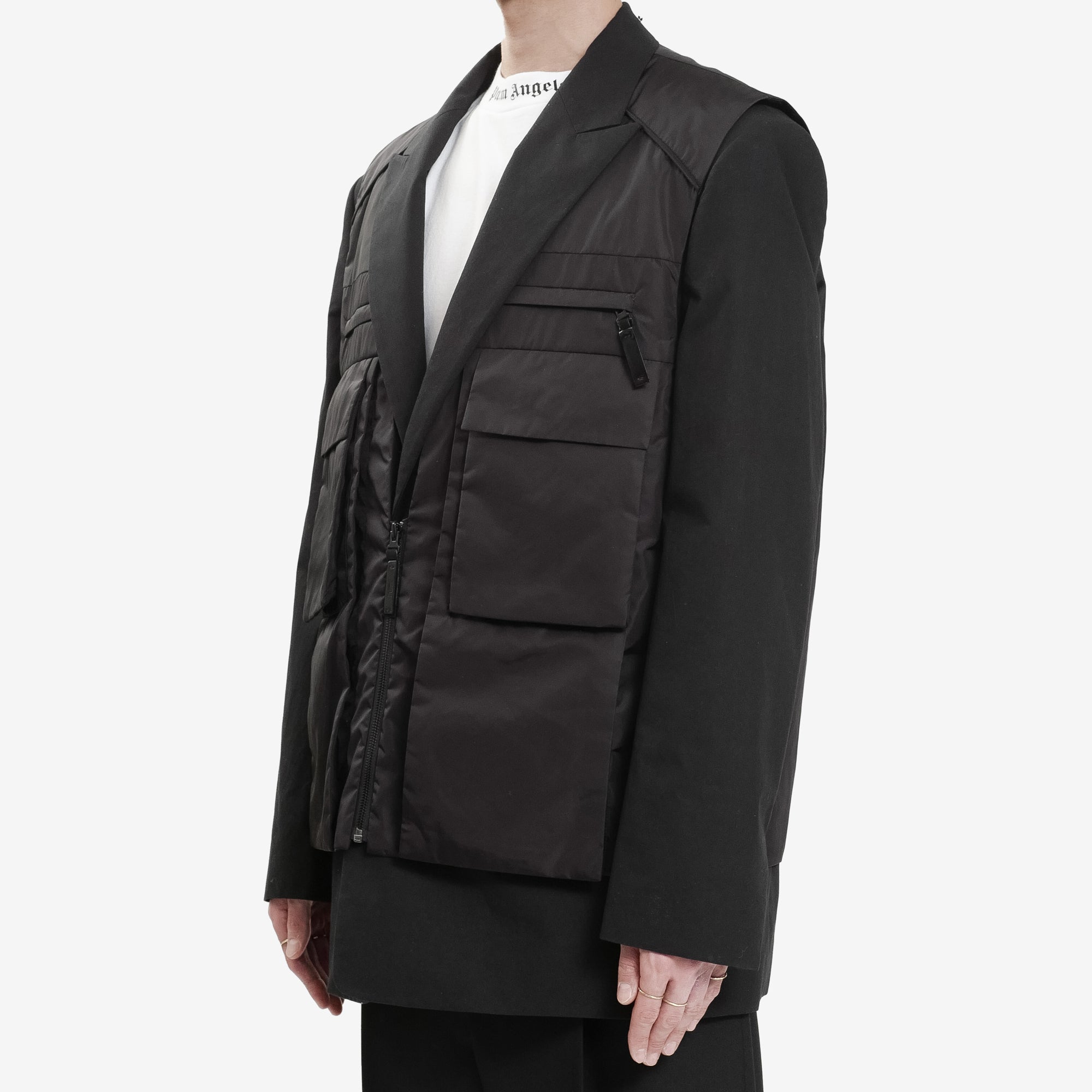 Juun.J Detachable Vest Jacket Black - 3