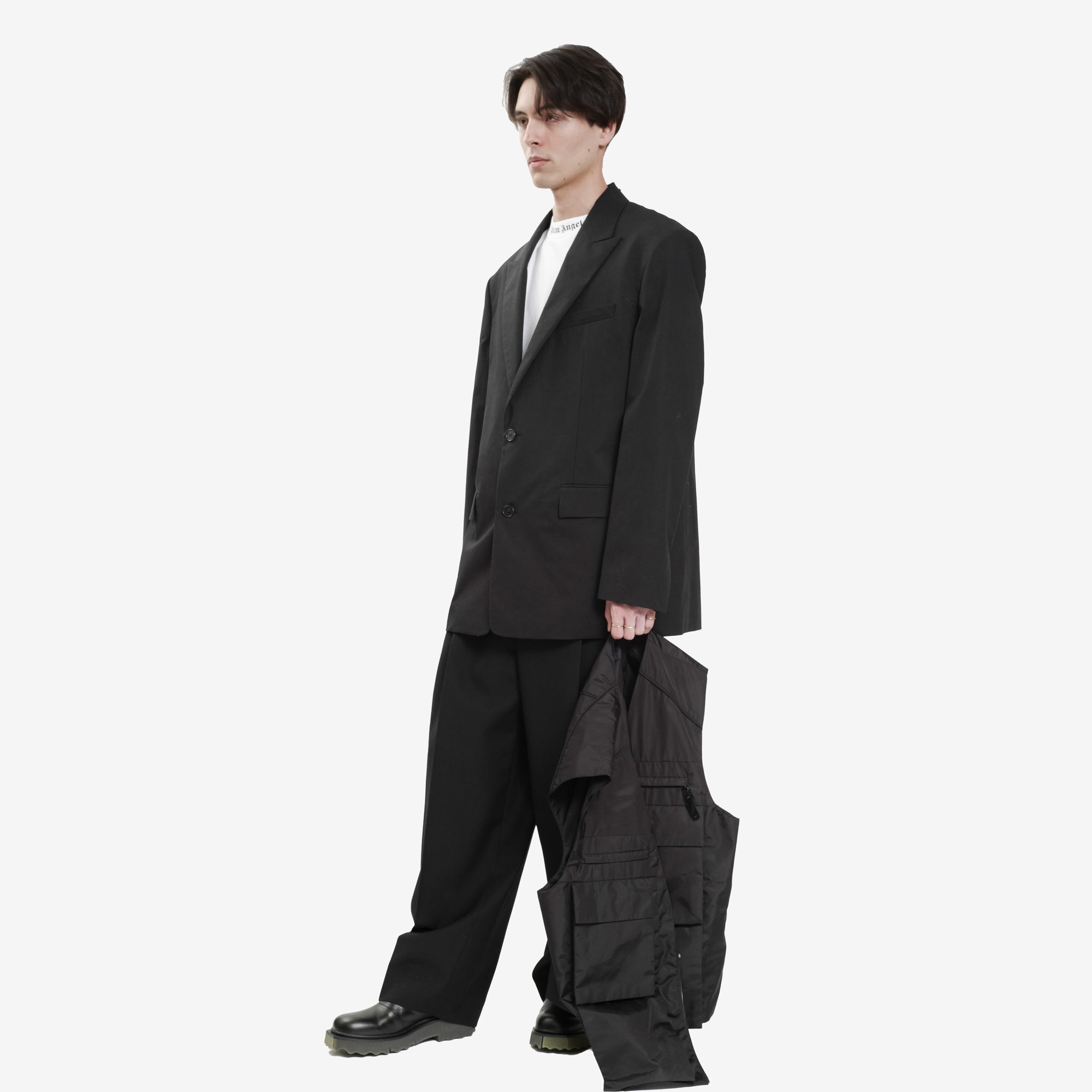 Juun.J Detachable Vest Jacket Black - 2