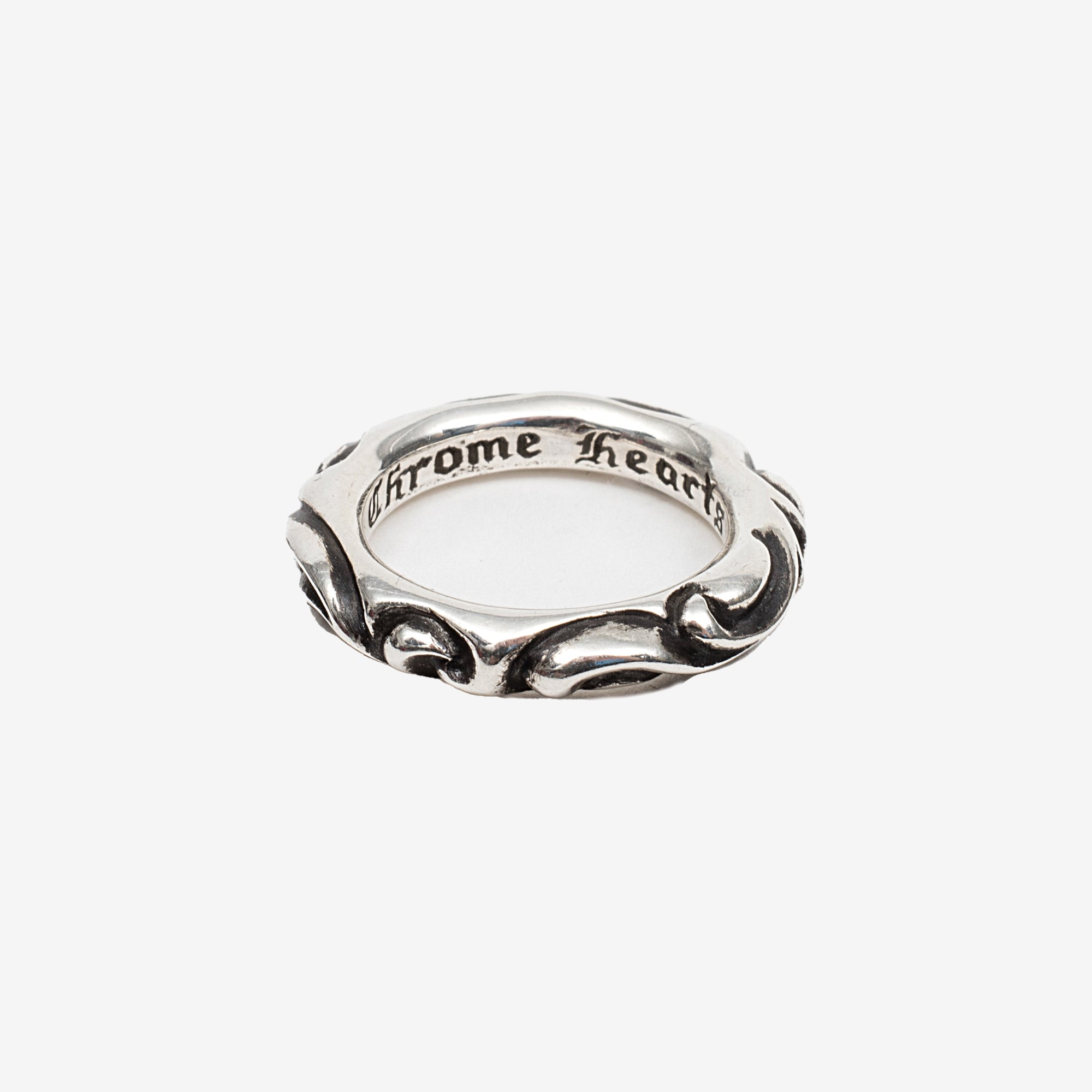 Chrome Hearts Scroll Band Ring in Sterling Silver