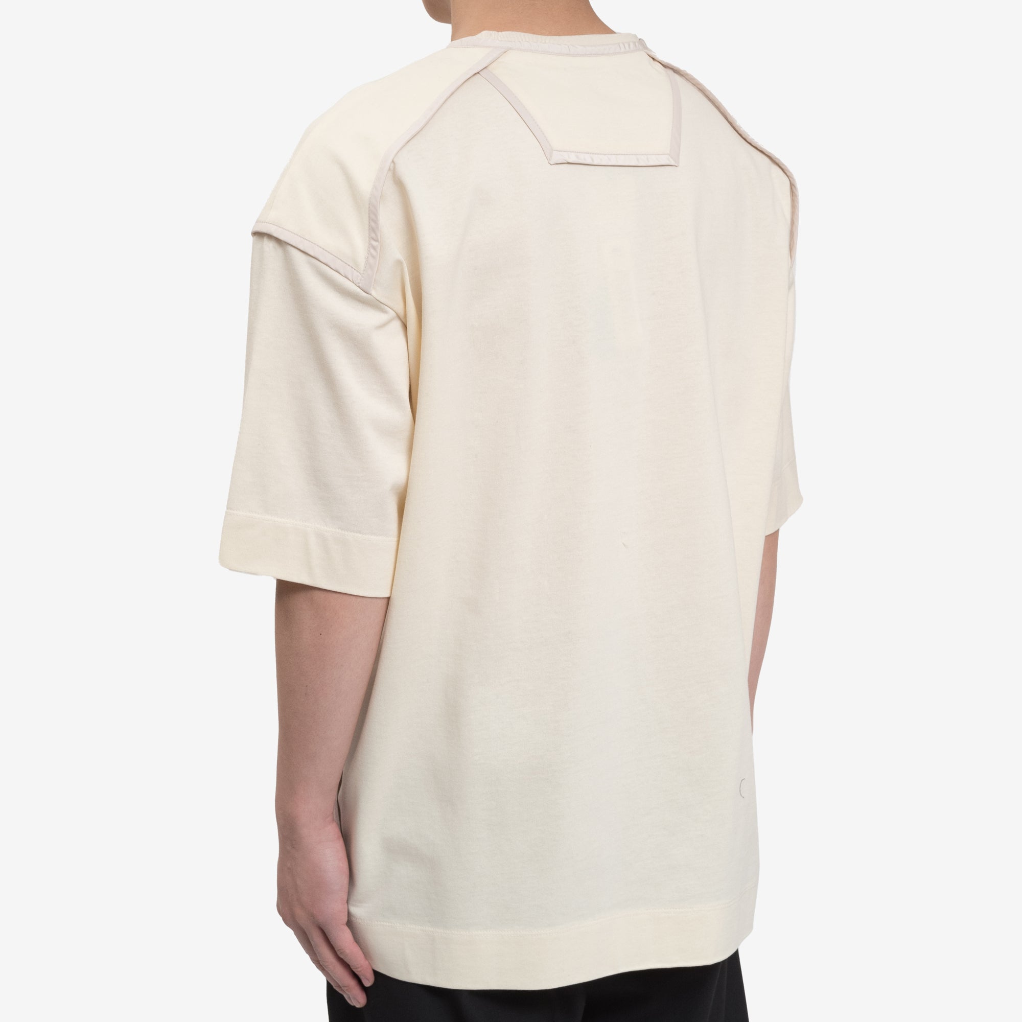 Juun.J Piping Knit Collar T-Shirt Ivory - 4