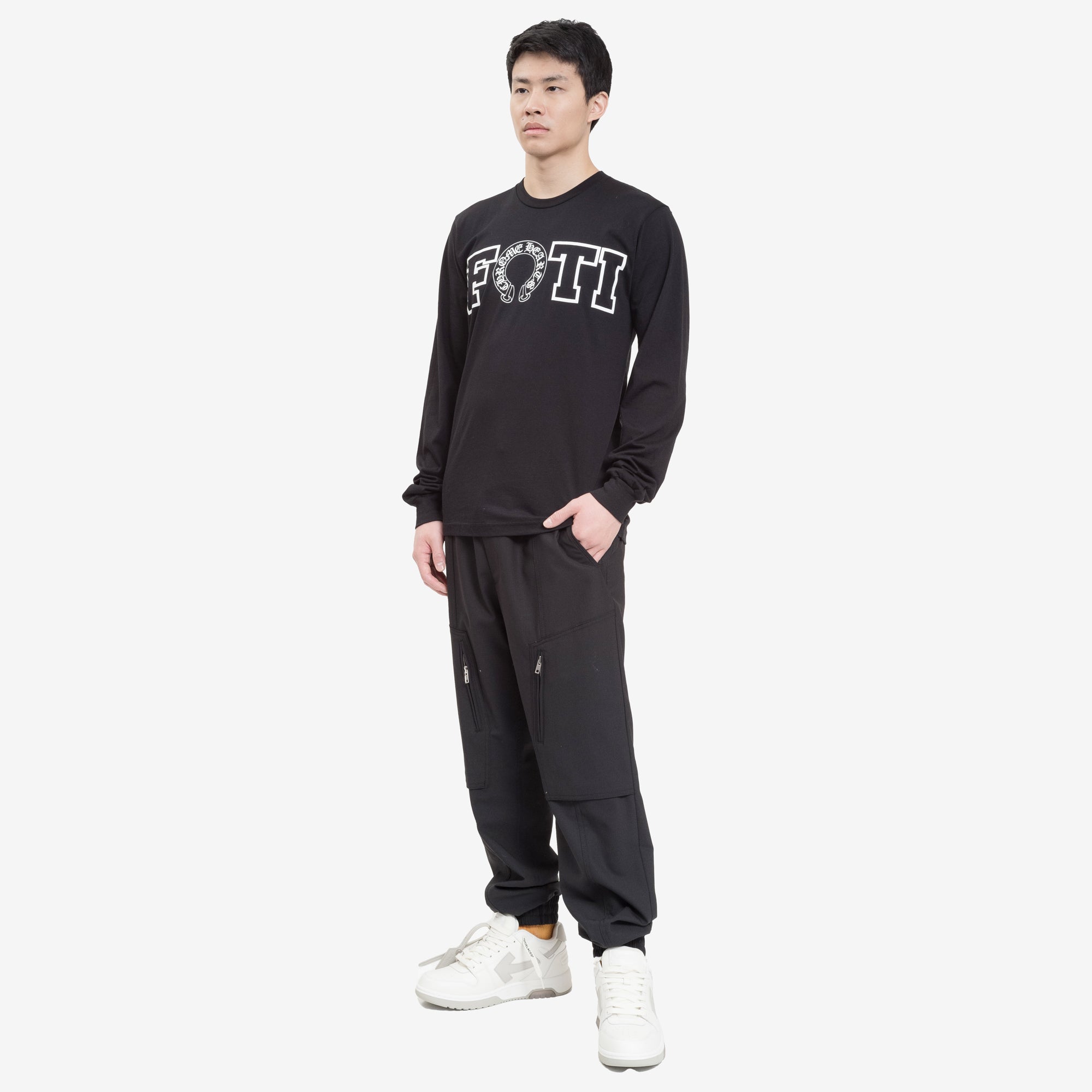 Chrome Hearts FOTI Logos Long Sleeve T-Shirt