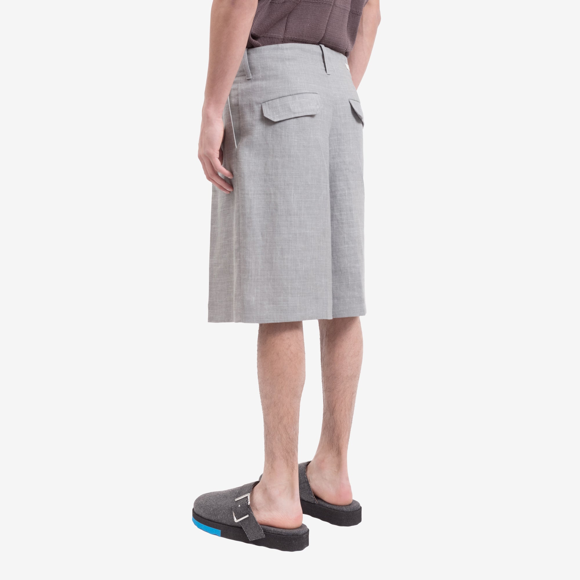 Uniforme Wide Leg Pleated Shorts Storm Grey - 4