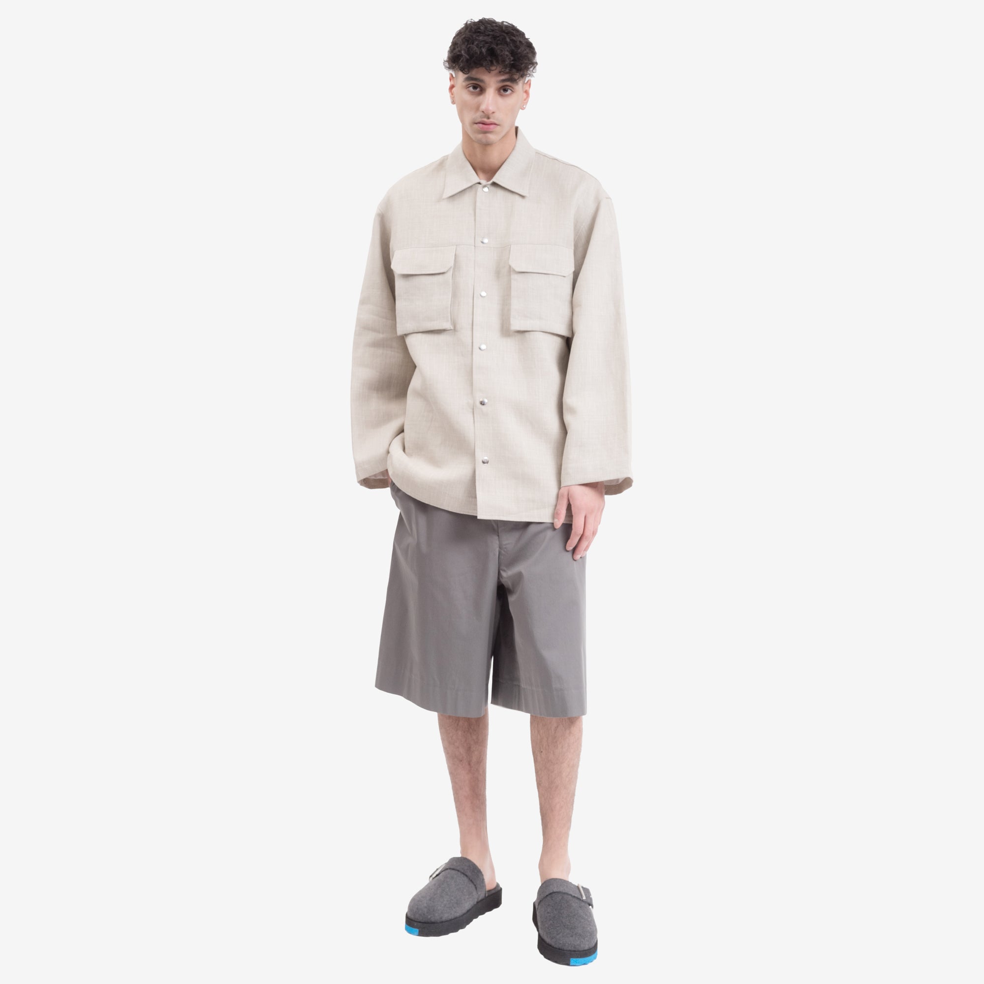 Uniforme Snap Fastening Graphic Overshirt Natural - 2