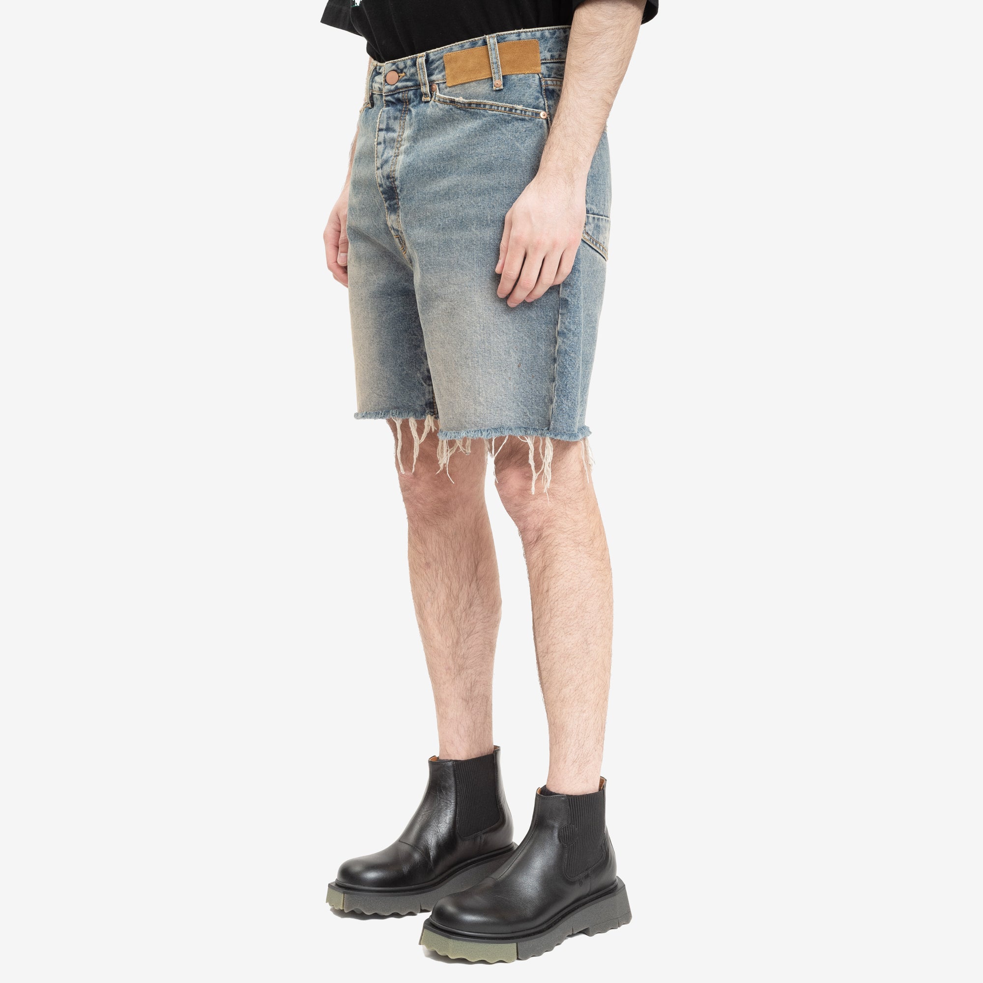 Palm Angels Curved Regular 5 Pocket Shorts Light Blue - 3