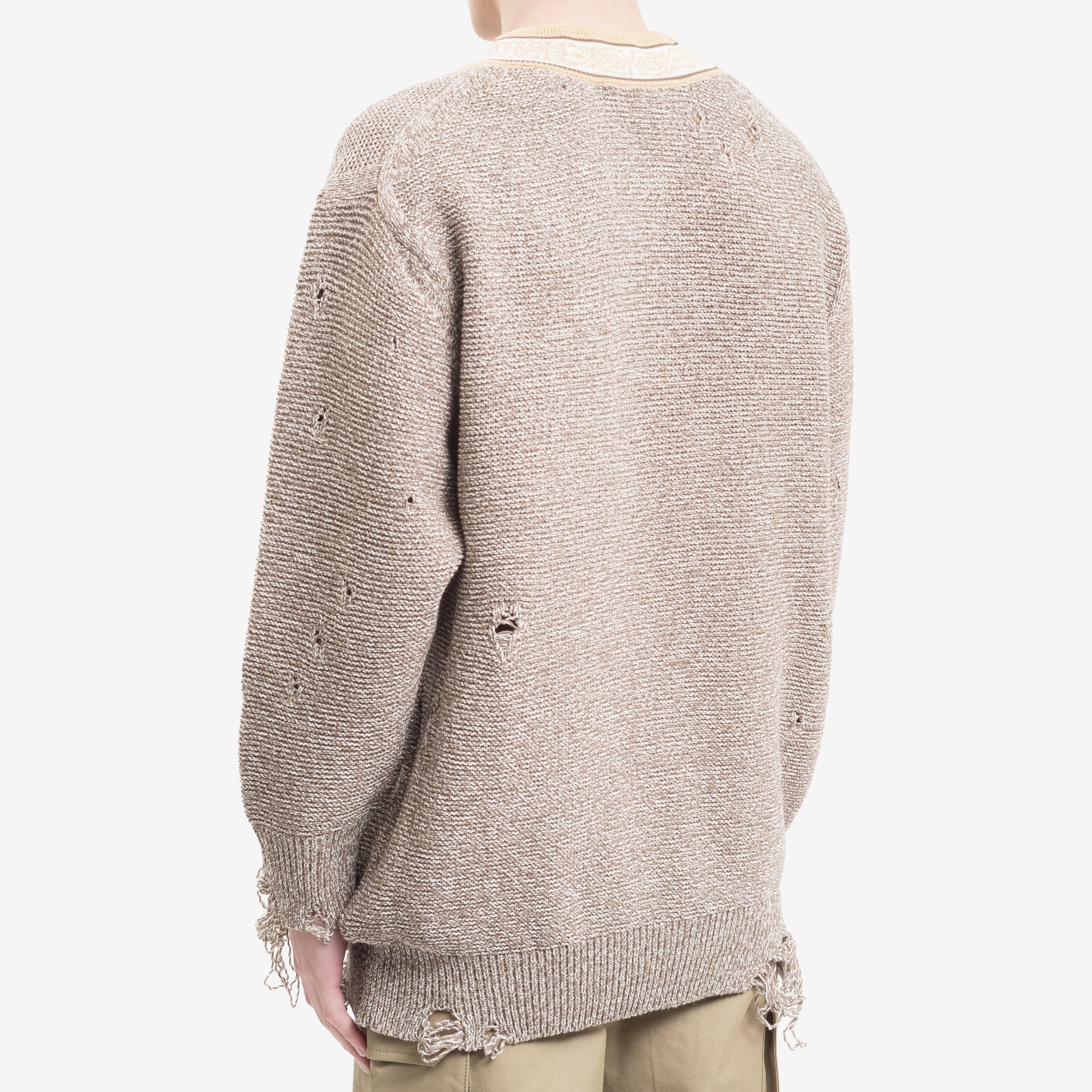 Children of the Discordance 5G Distressed Knit Sweater Beige - 4