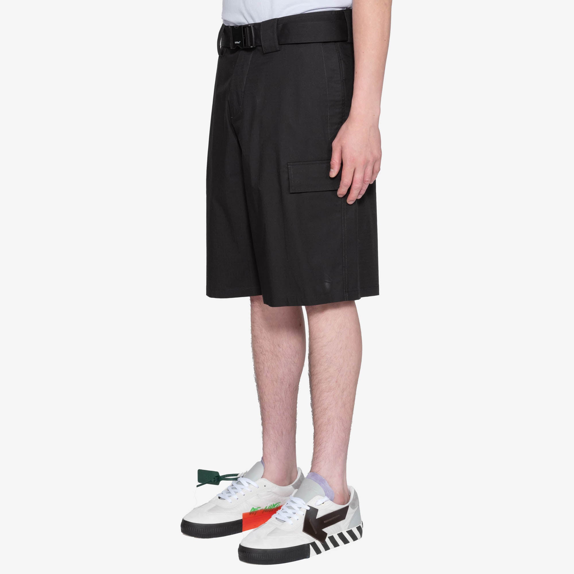 Off - White Buckle Cargo Shorts BLACK - 3