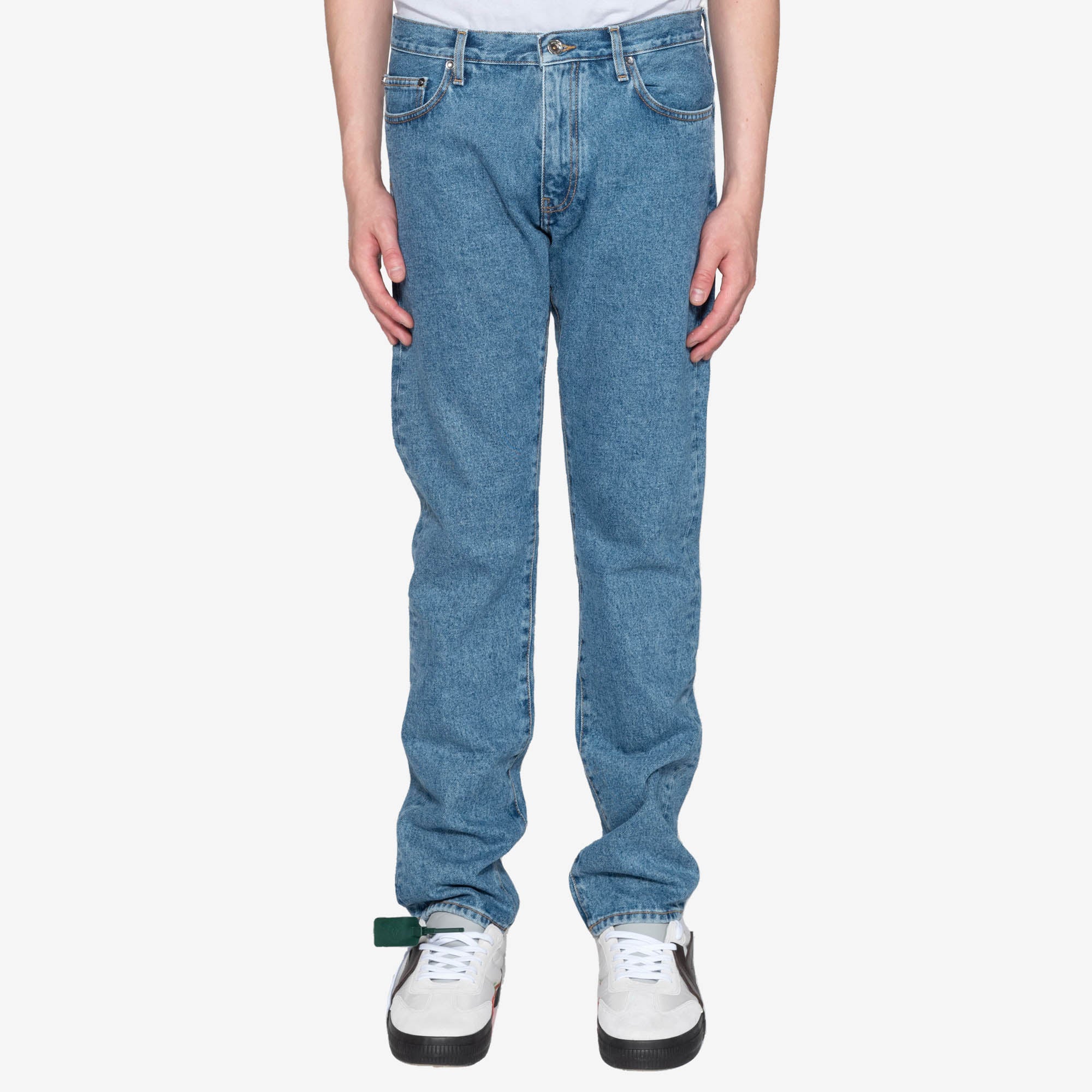 Off - White DIAG PKT SLIM JEANS MEDIUM BLUE - 1