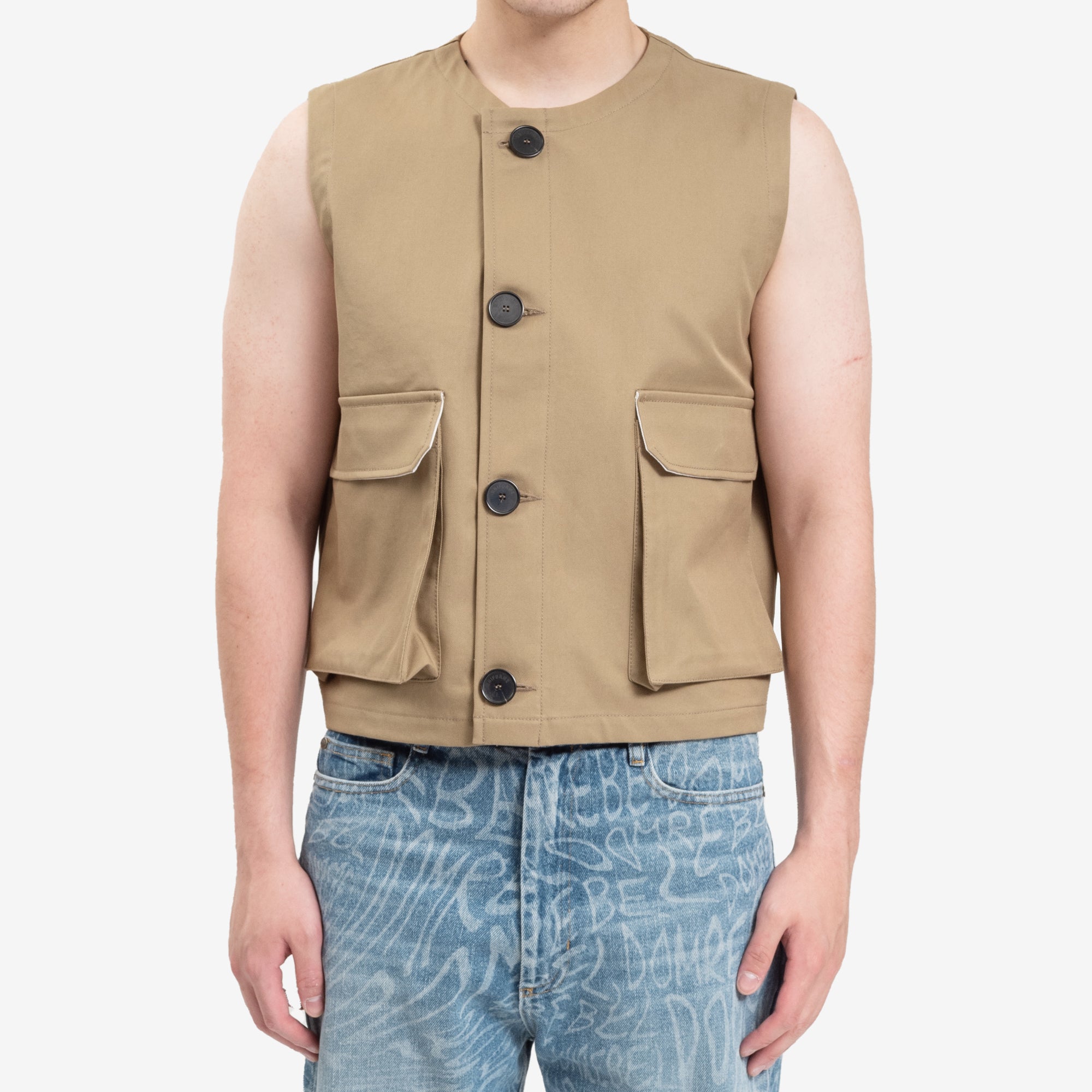 Uniforme Strapped Flap Pocket Vest Legno - 1