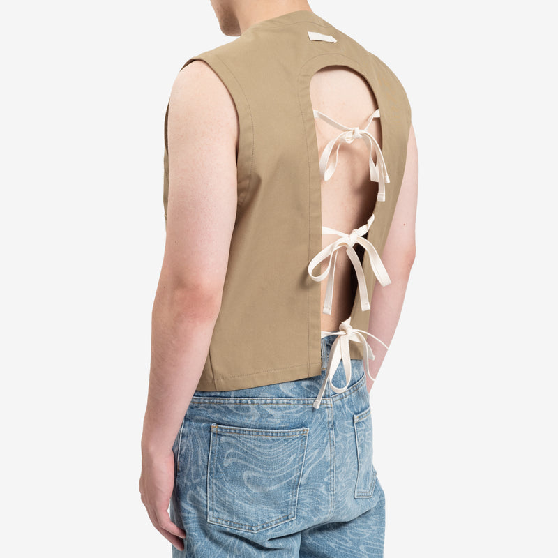 Uniforme - Strapped Flap Pocket Vest in Legno