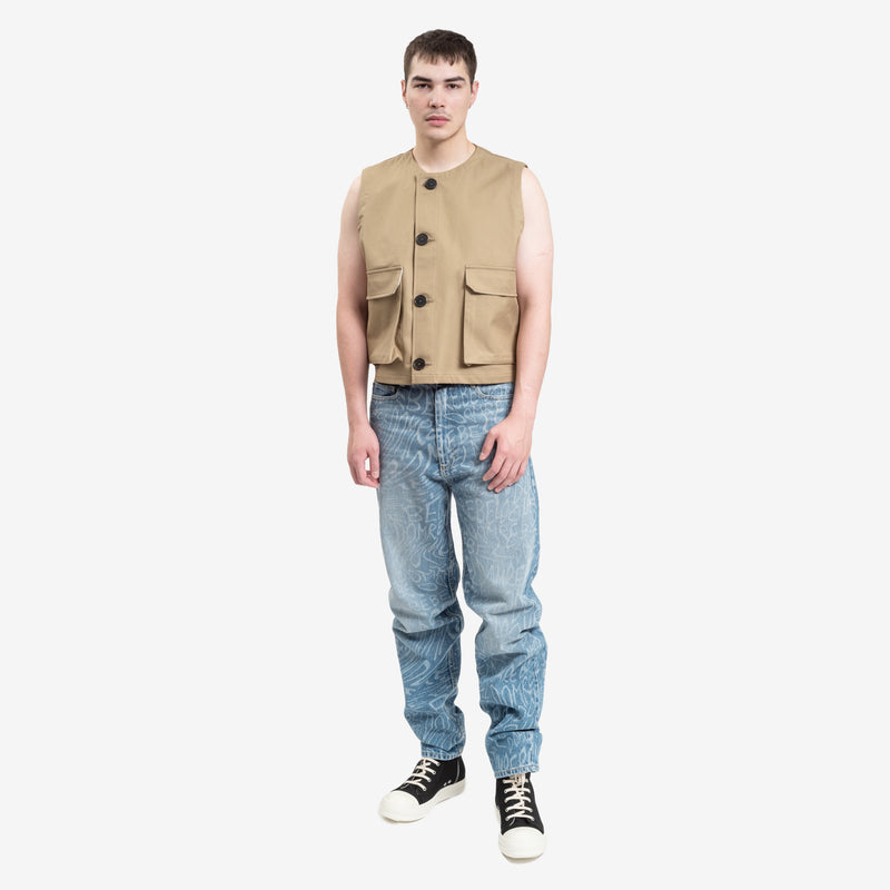 Uniforme - Strapped Flap Pocket Vest in Legno